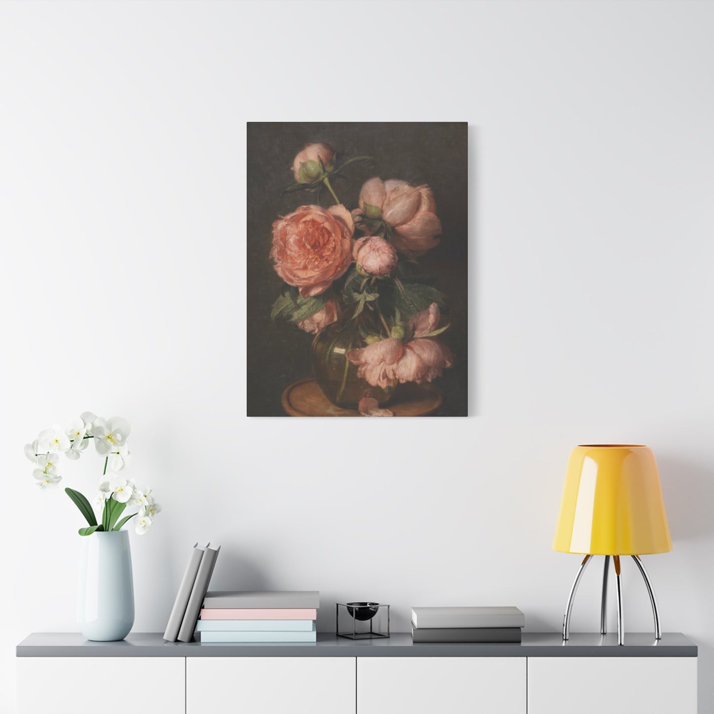 Pink Flower Vase Dark Academia Wall Art & Canvas Prints