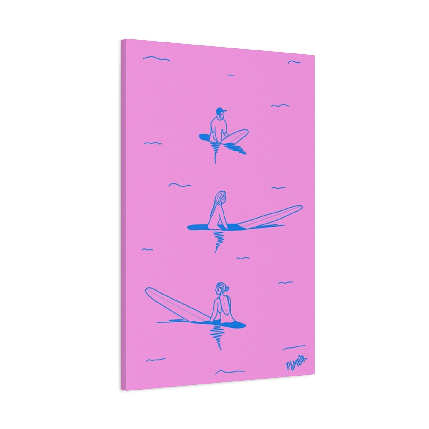 Surfing In Ocean Painting Wall Art & Canvas Prints