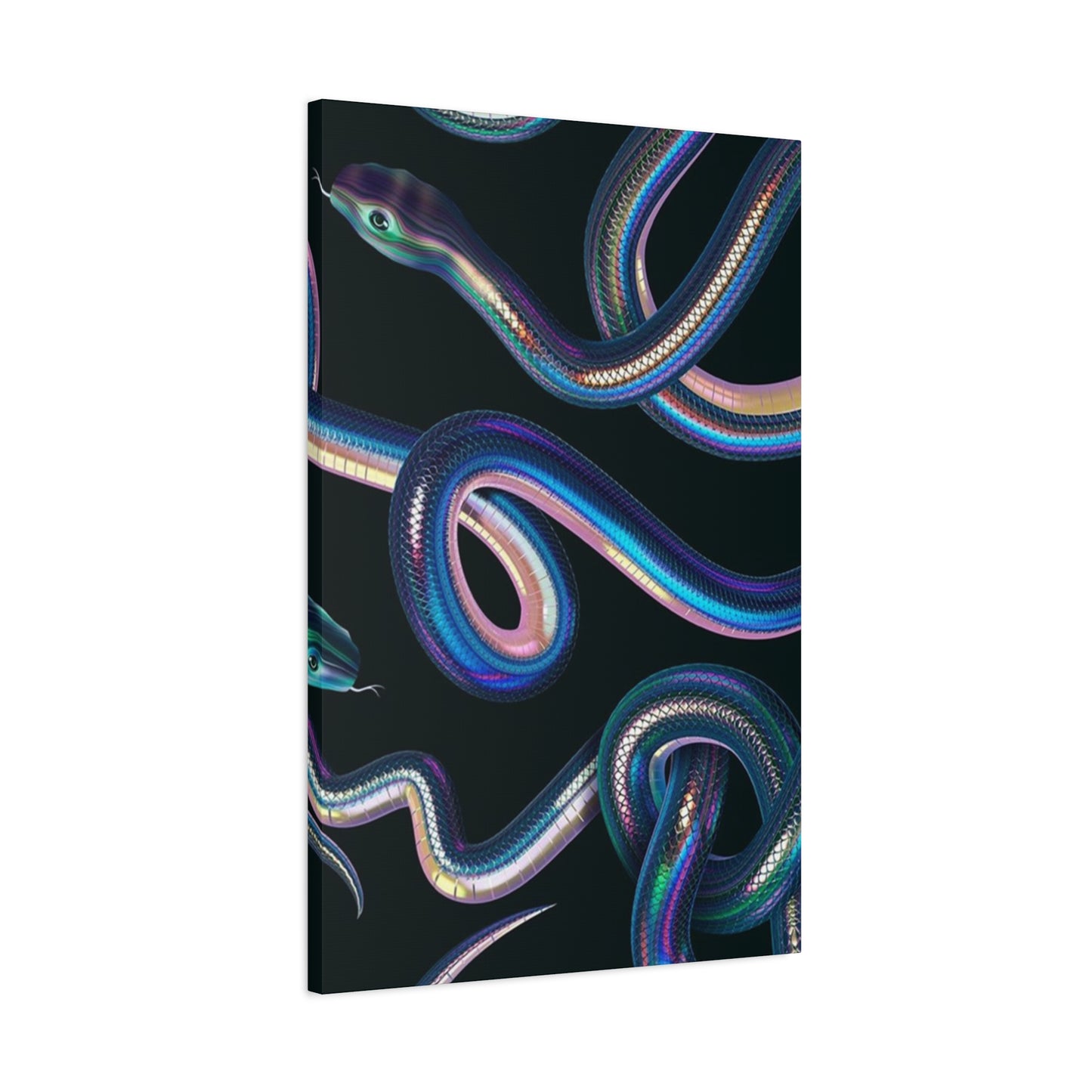 Snake On Black Canvas Wall Art & Canvas Prints