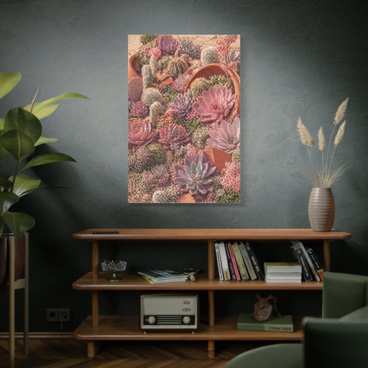 Pink Succulent Garden Wall Art & Canvas Print
