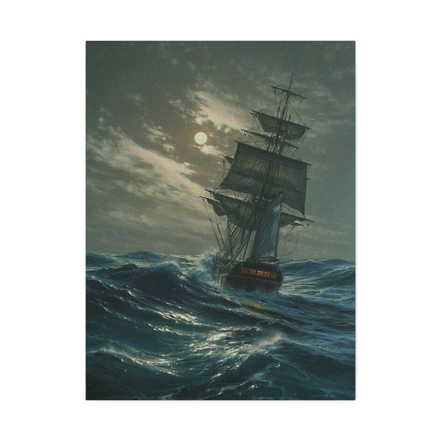 Ship Sailing On Large Waves Wall Art & Canvas Prints