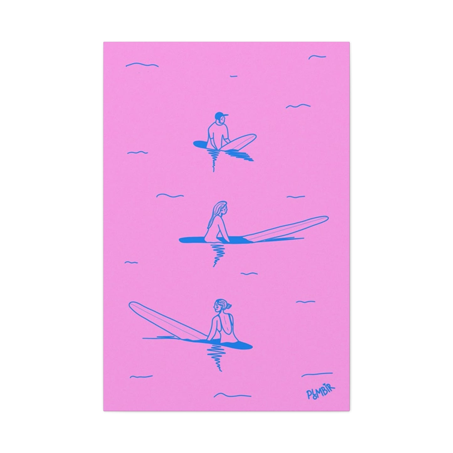 Surfing In Ocean Painting Wall Art & Canvas Prints