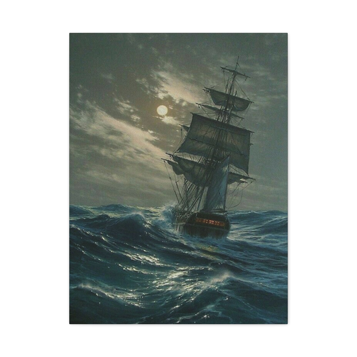 Ship Sailing On Large Waves Wall Art & Canvas Prints