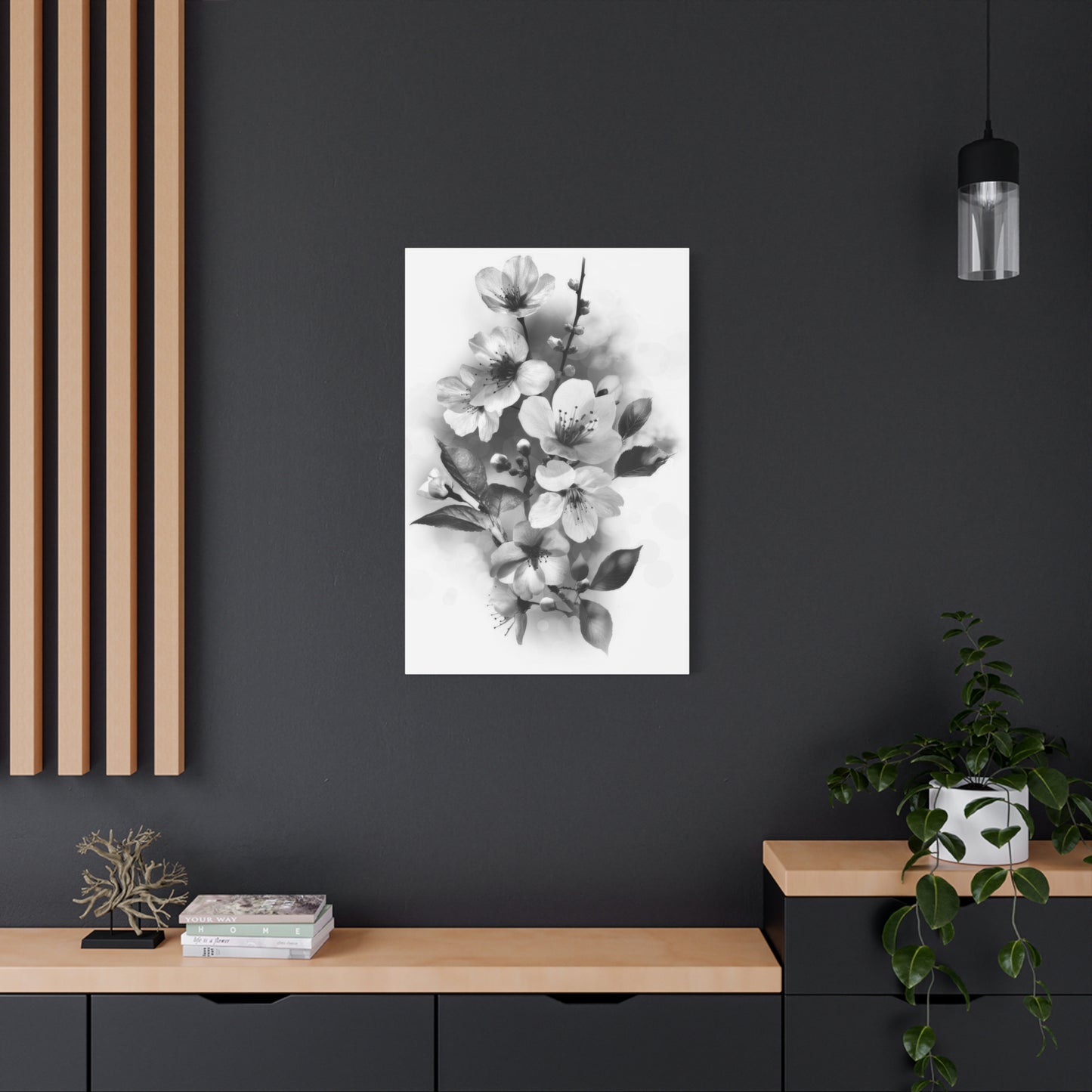 Flowers Grey Wall Art & Canvas Prints