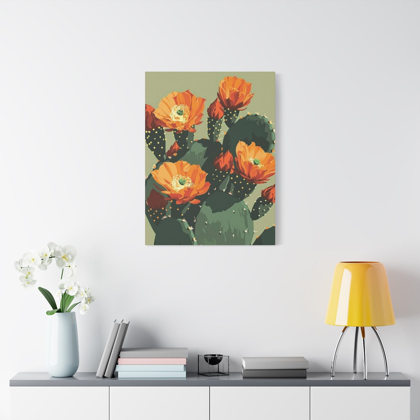 Flower On Cactus Wall Art & Canvas Prints