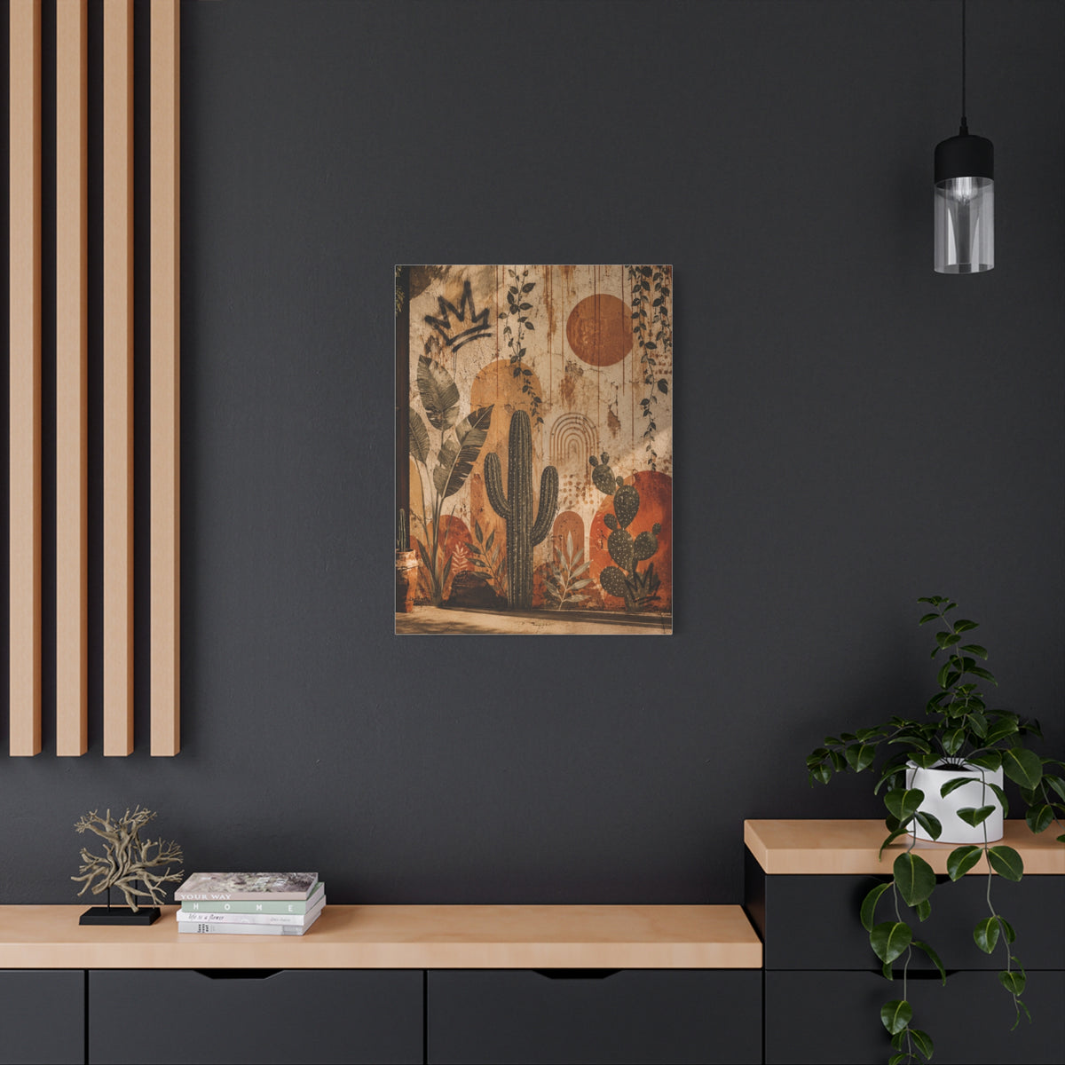 Desert Graffiti Botanical Street Wall Art & Canvas Print