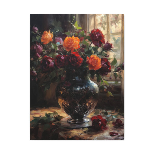 Vase Light Through Window Dark Academia Wall Art & Canvas Prints
