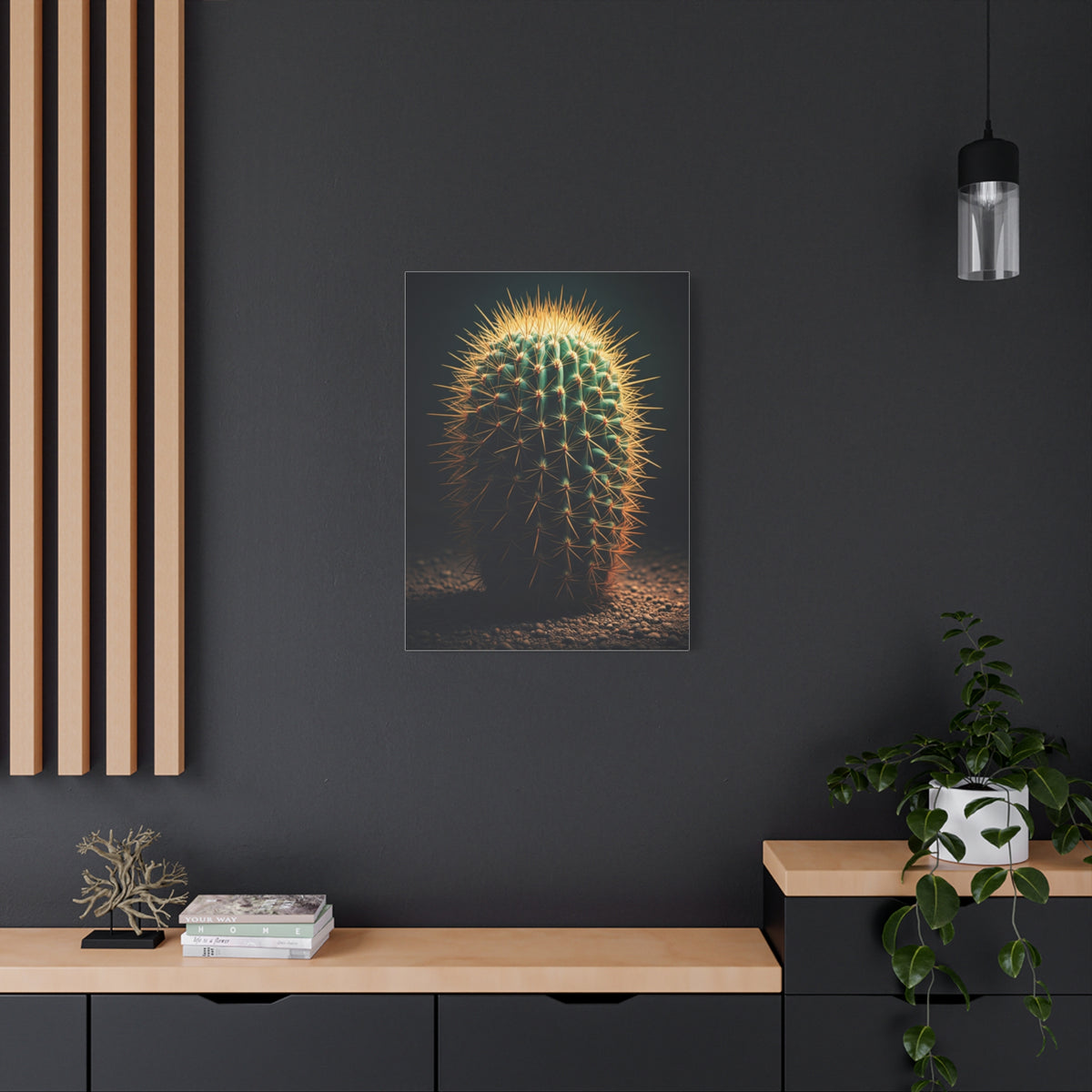 Golden Halo Barrel Cactus Wall Art & Canvas Prints
