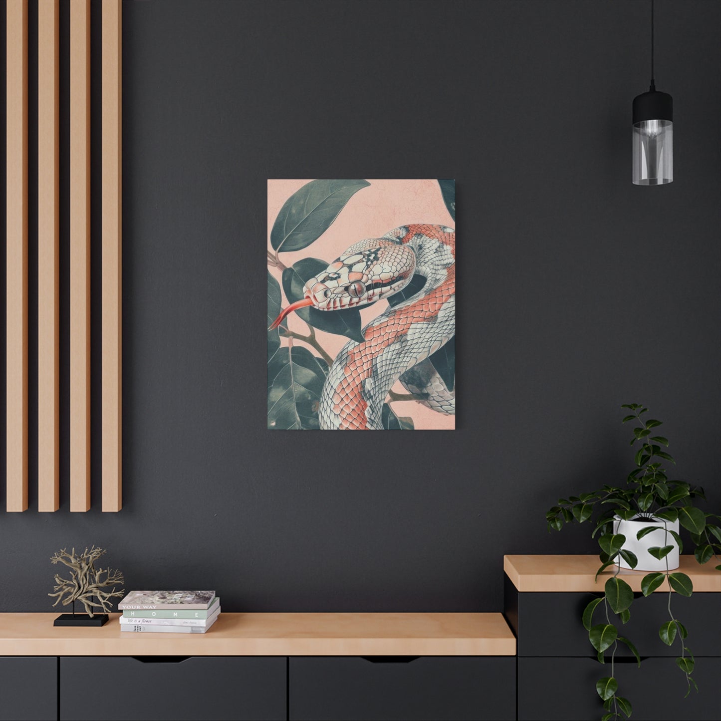 White And Pink Snake Wall Art & Canvas Prints