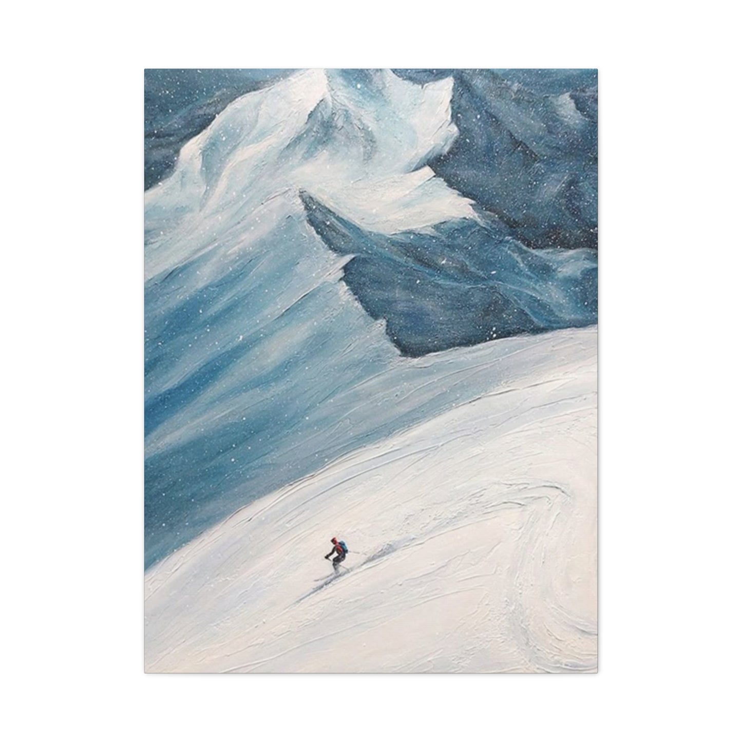 Skiing In Snowy Mountain Wall Art & Canvas Prints