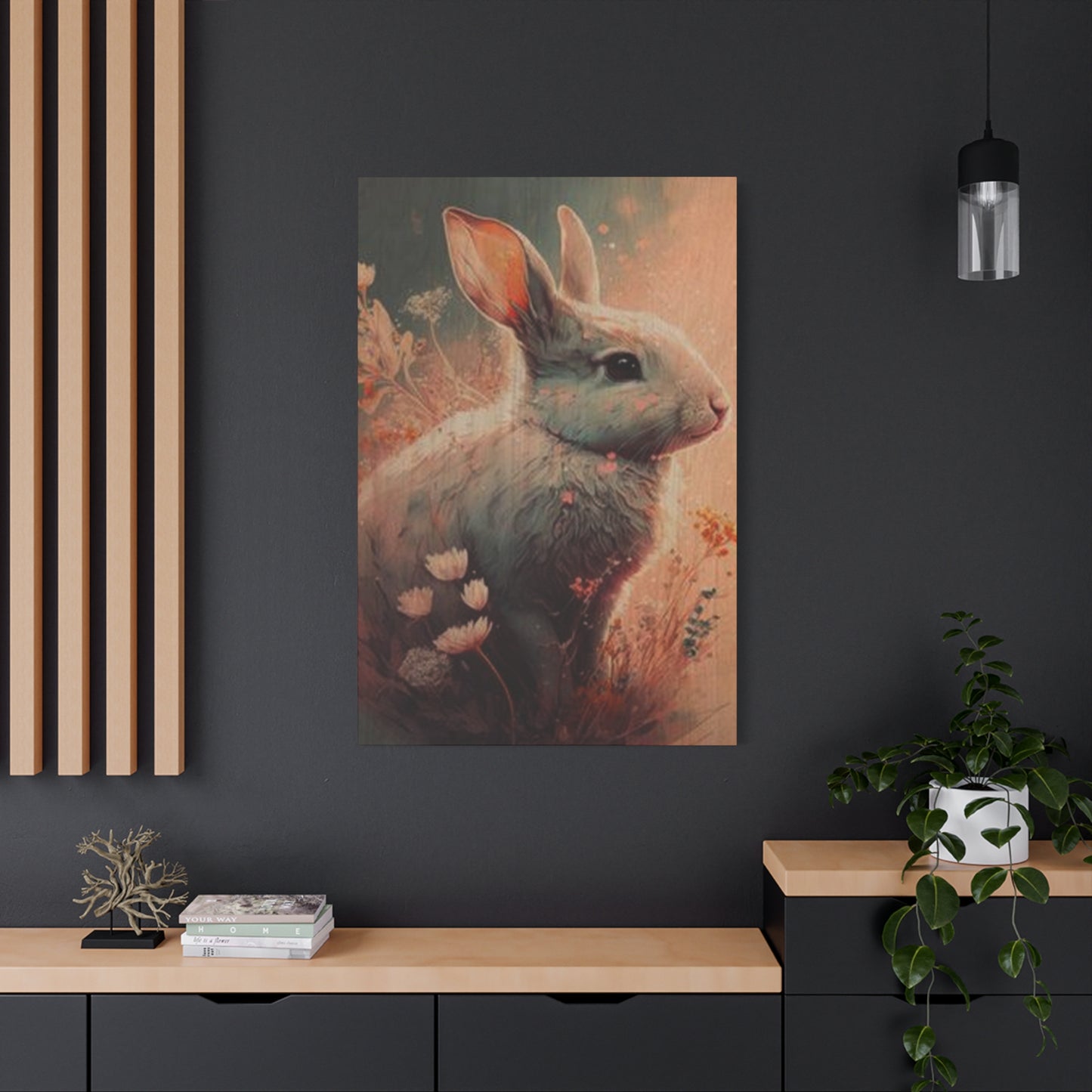 Cute White Bunny Wall Art & Canvas Prints