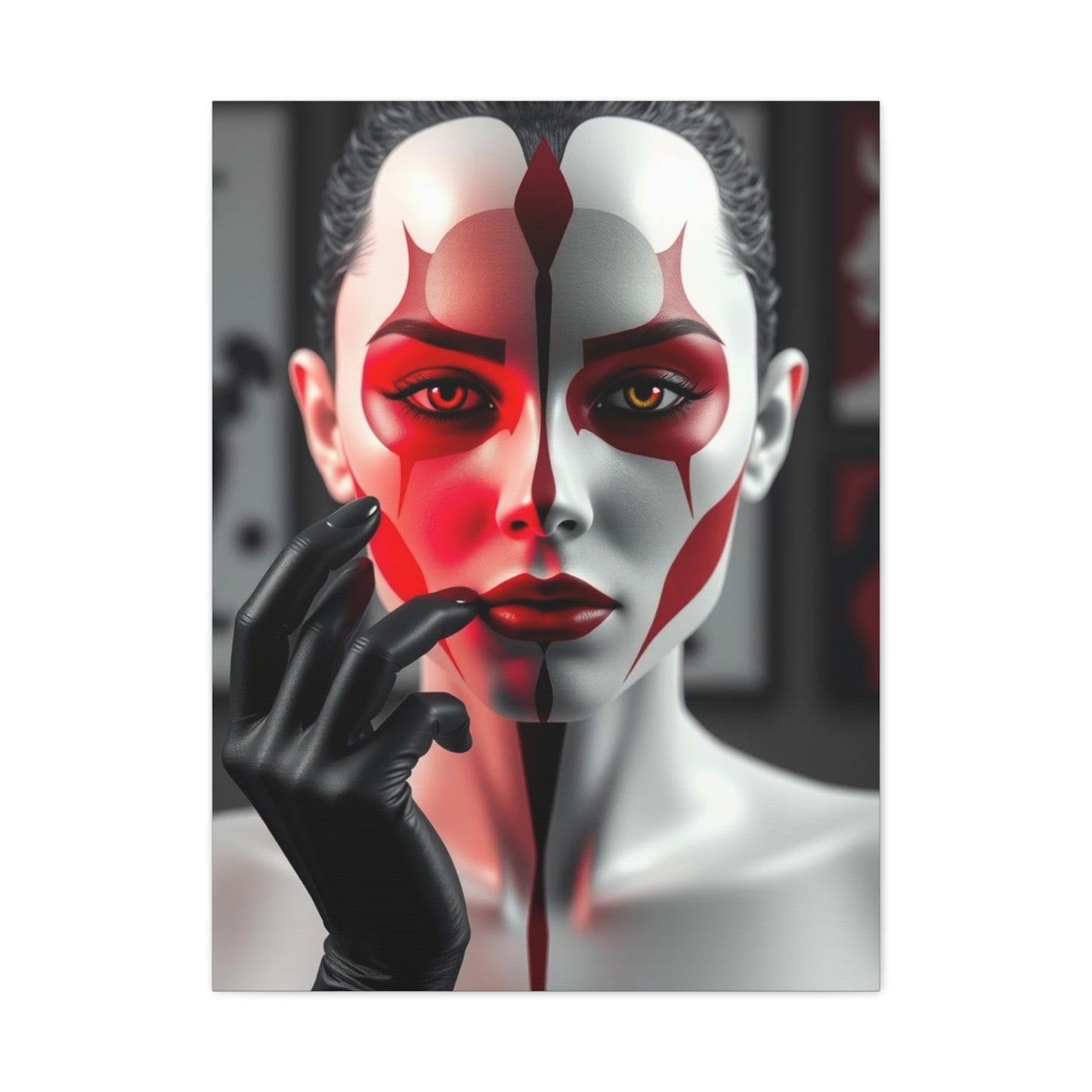 Vision Black, White & Red Art Art Wall Art & Canvas Print