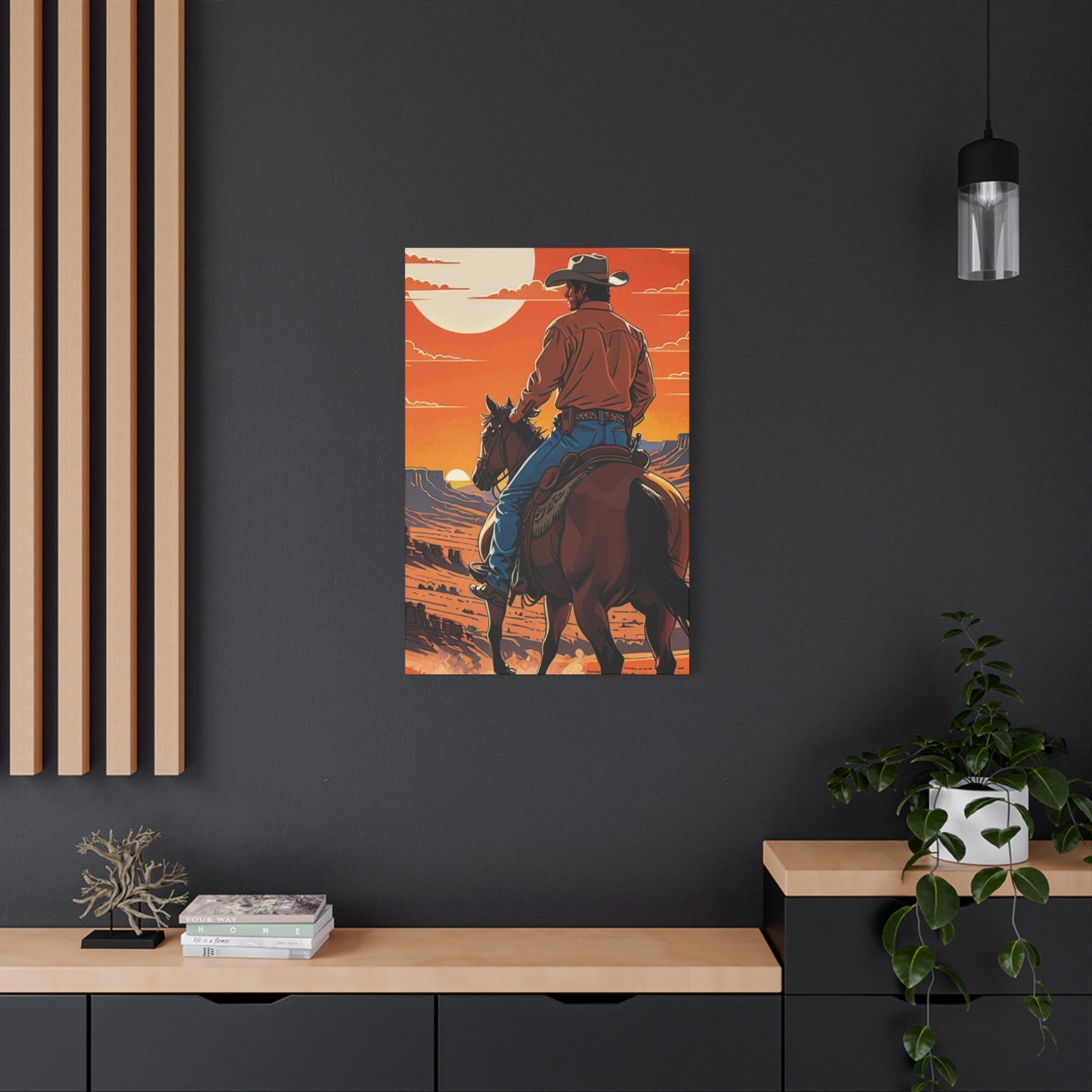 Cowboy In Sunset Wall Art & Canvas Prints