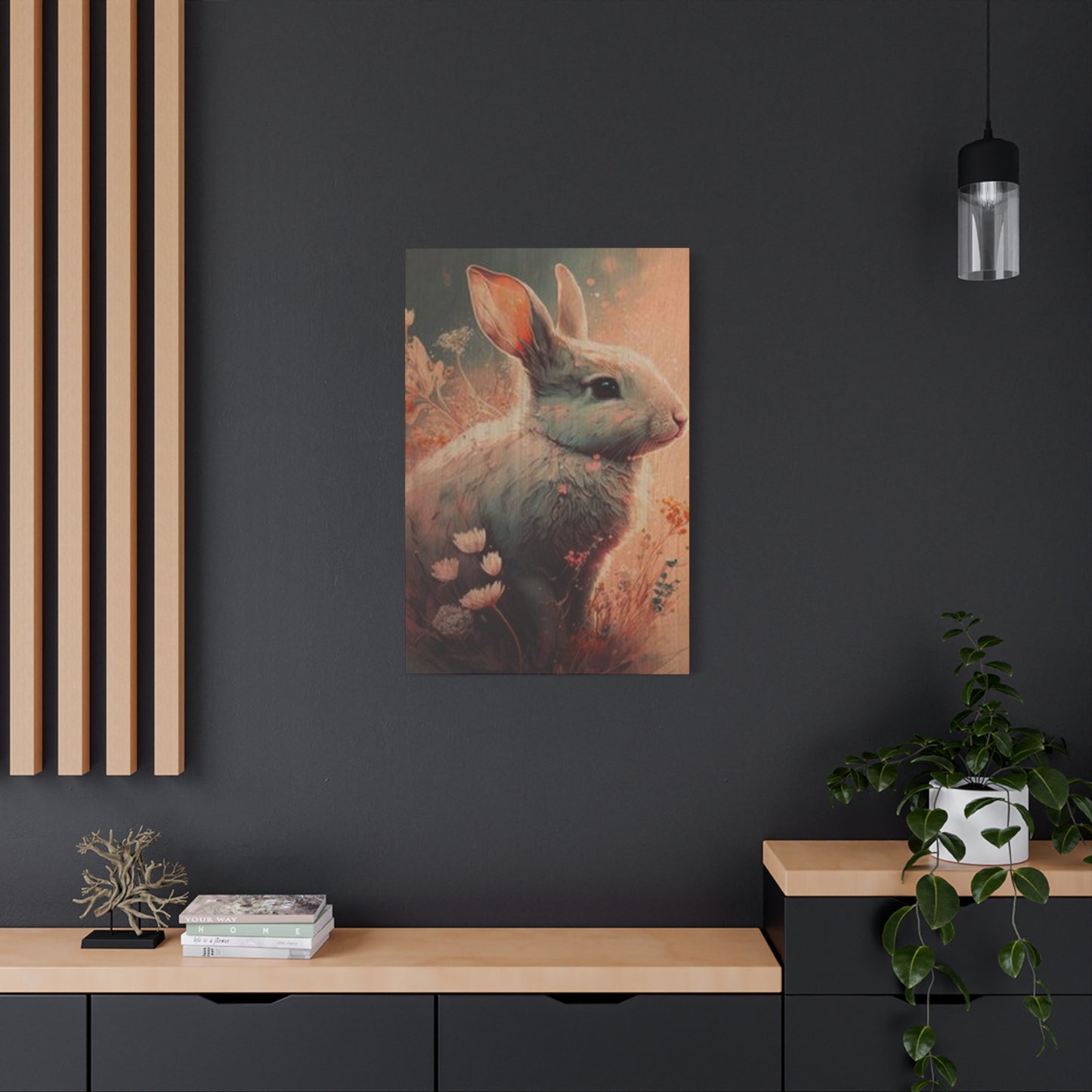 Cute White Bunny Wall Art & Canvas Prints