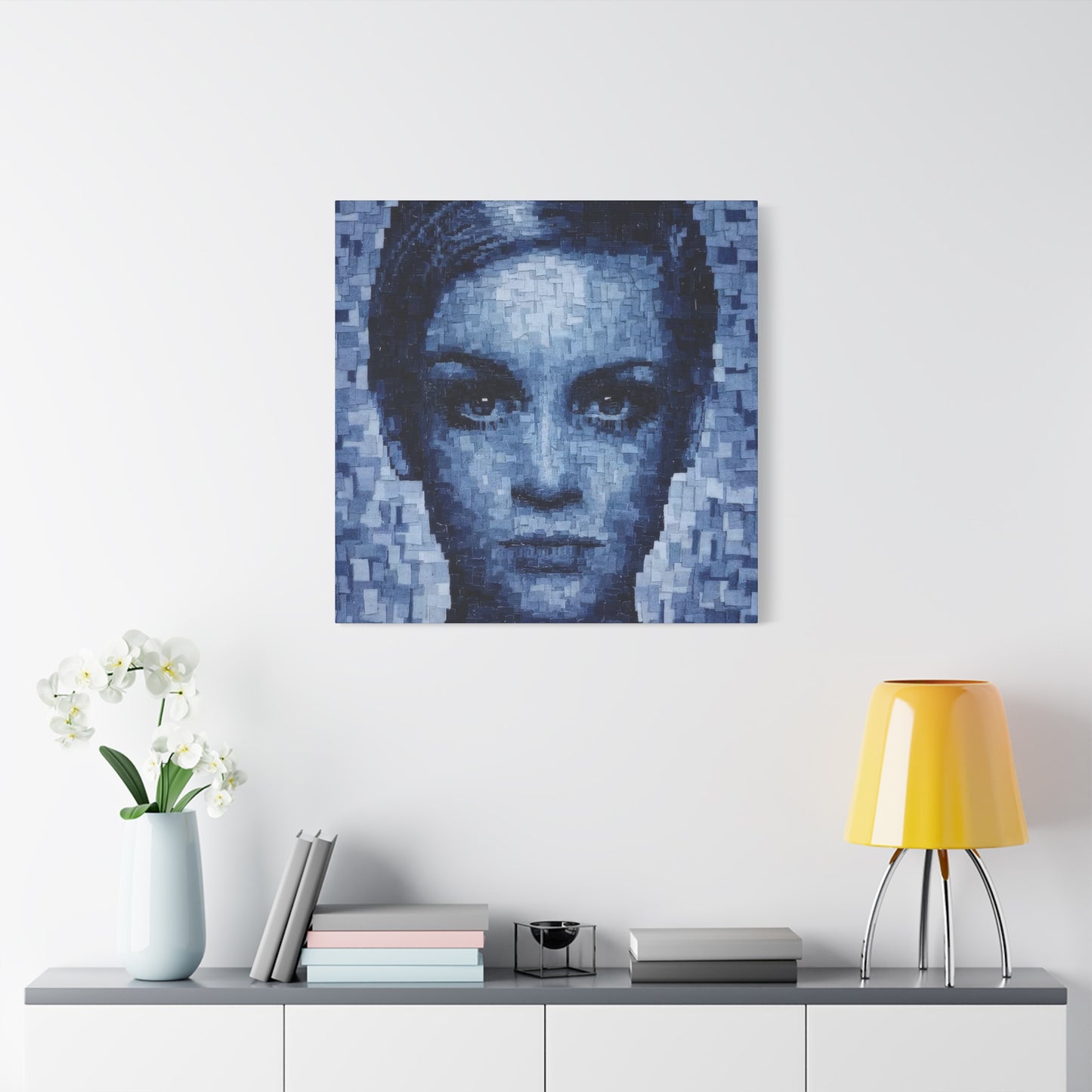 Denim Face Pattern Wall Art & Canvas Prints
