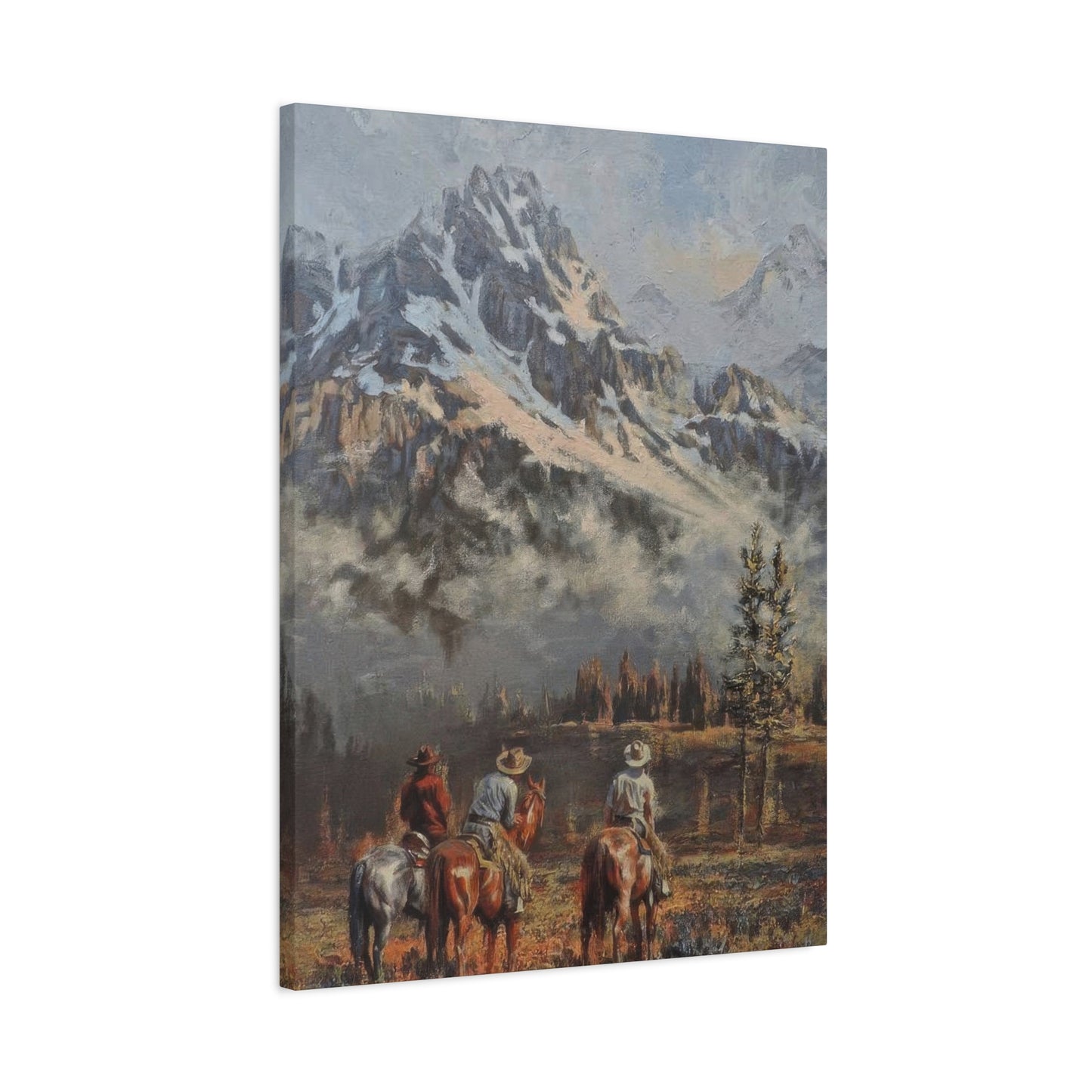 Cowboy Mountain In Background Wall Art & Canvas Prints