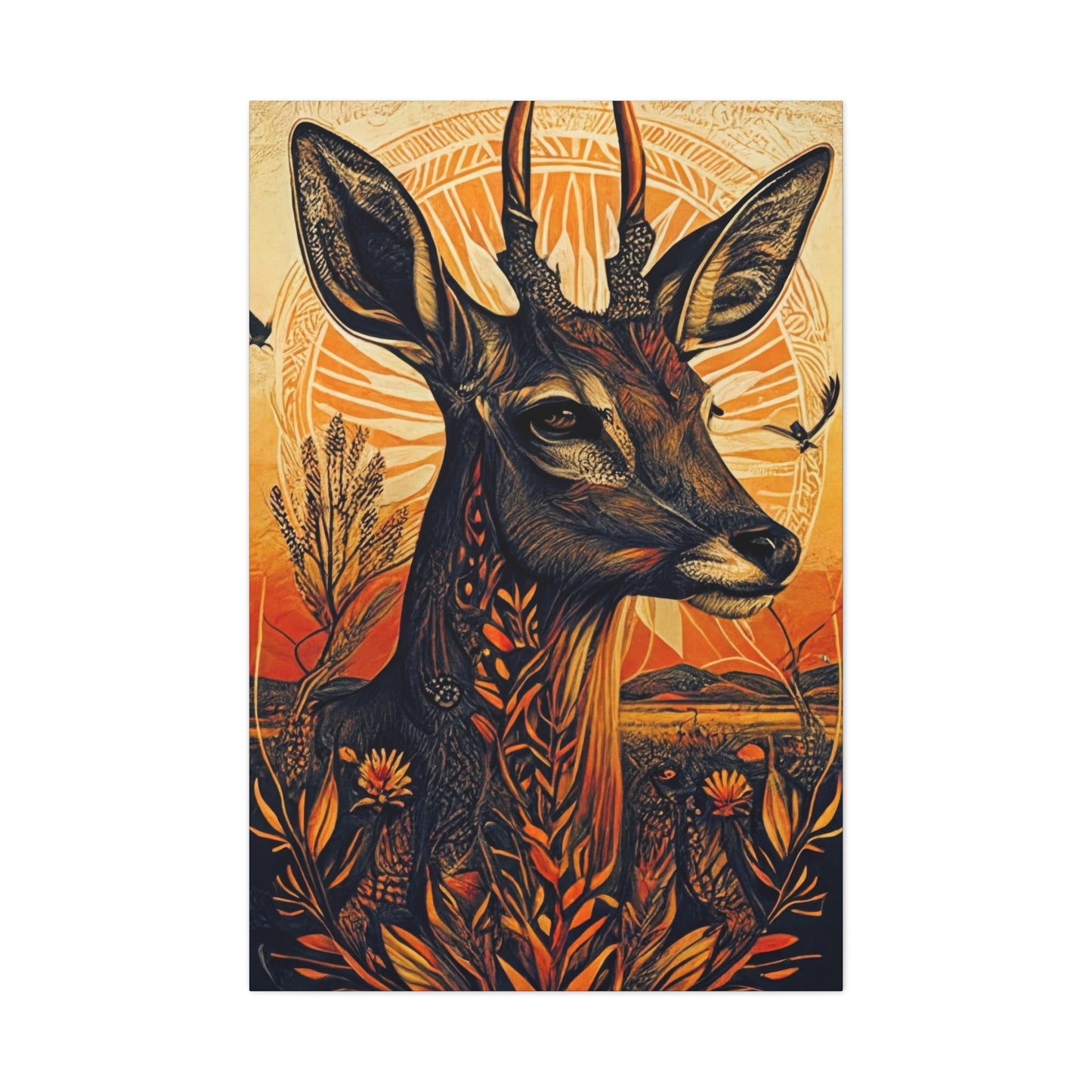 Deer Flora Wall Art & Canvas Prints
