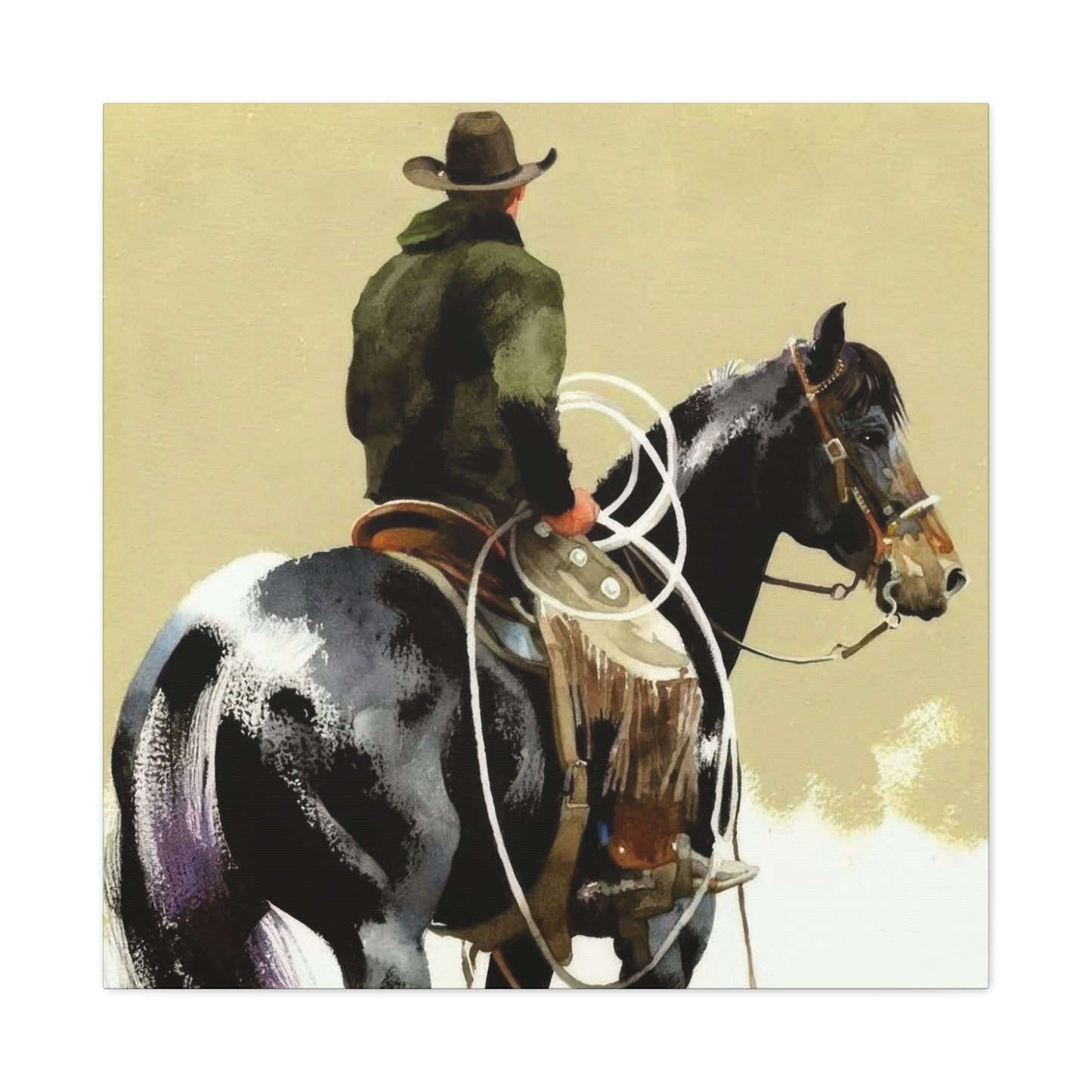 Cowboy Horse Looking Wall Art & Canvas Prints