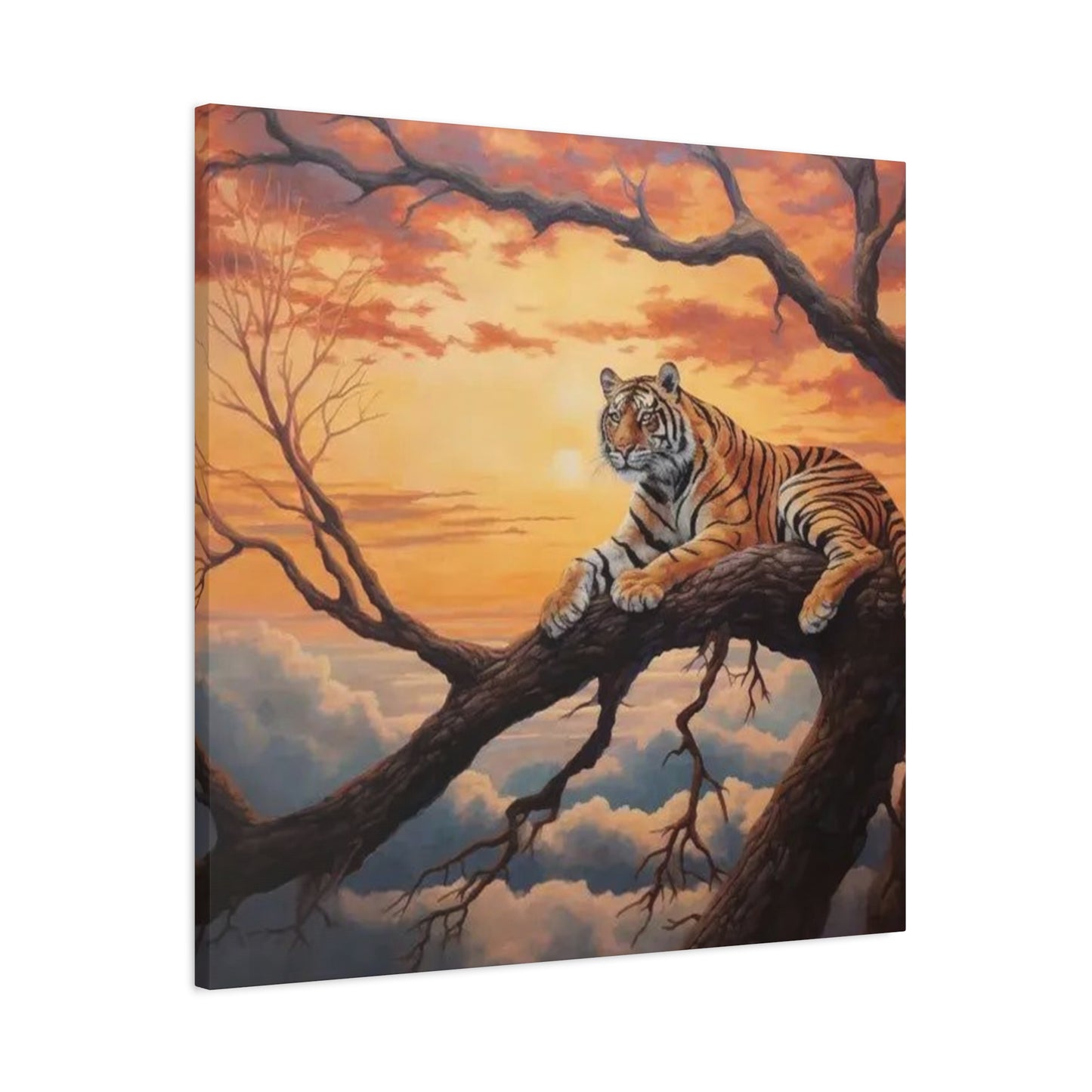 Tiger On Branch Wall Art & Canvas Prints