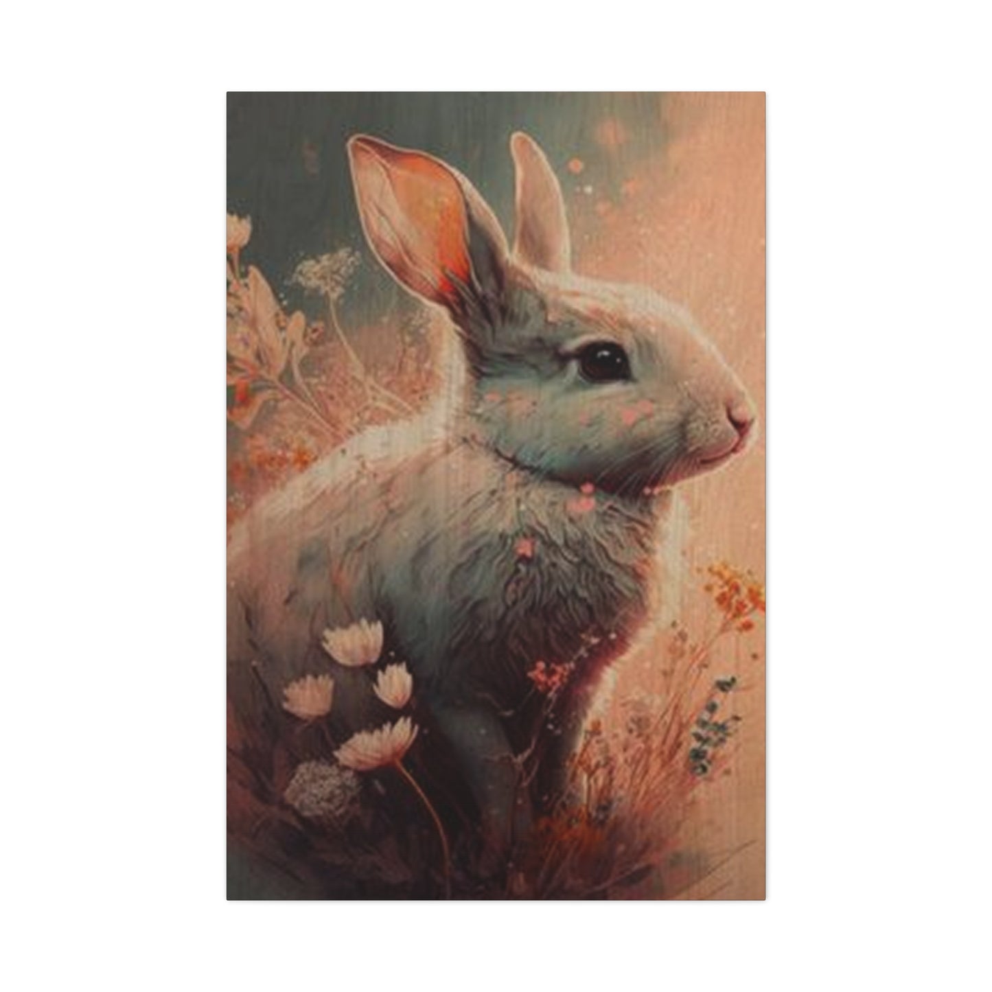 Cute White Bunny Wall Art & Canvas Prints