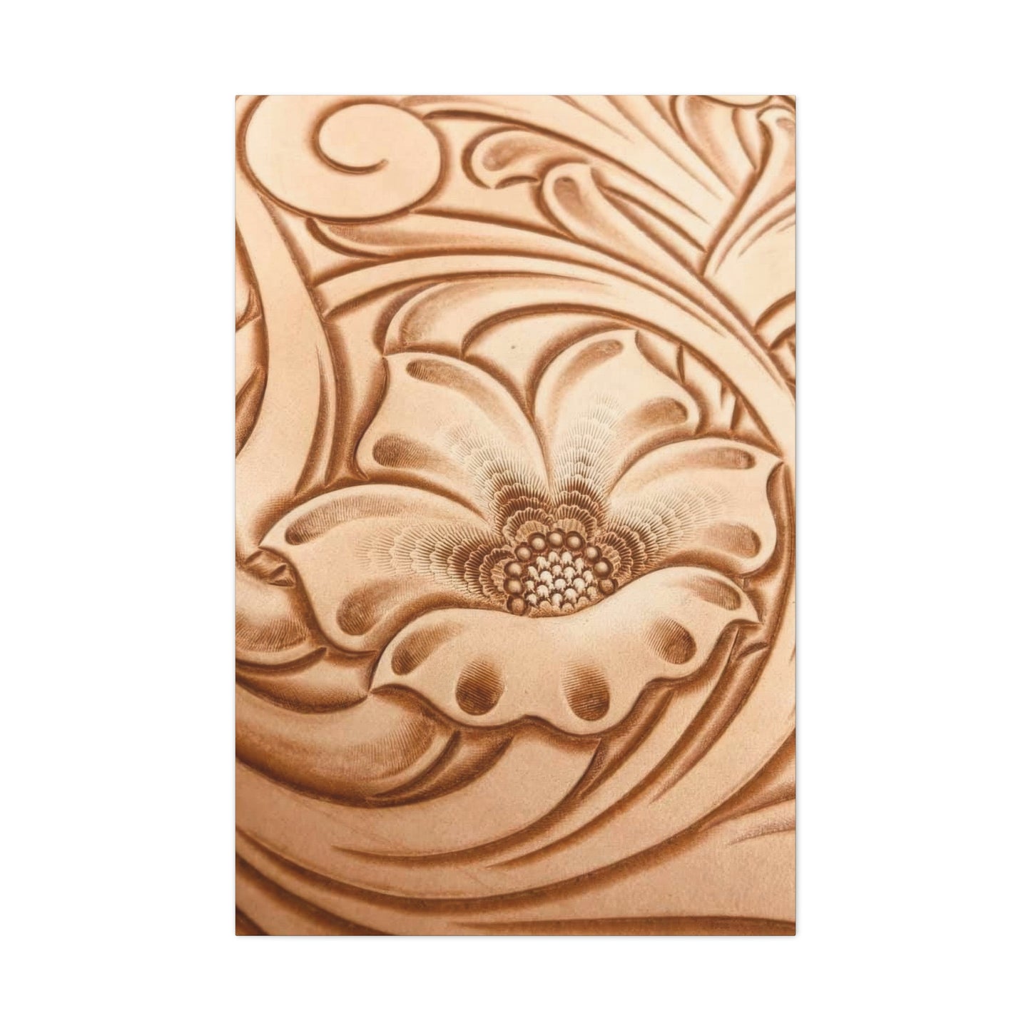 Flower On Leather Wall Art & Canvas Prints