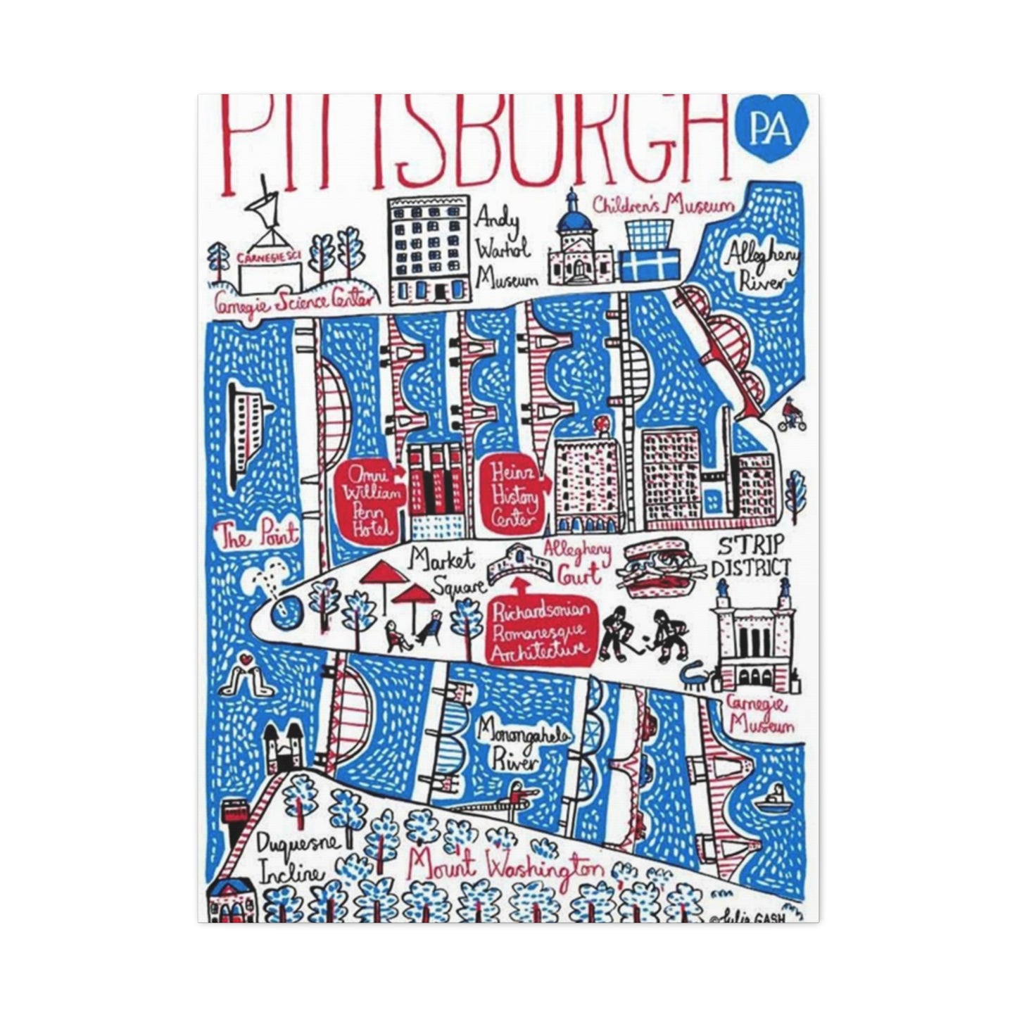 Pittsburgh City Graffiti Poster Wall Art & Canvas Prints