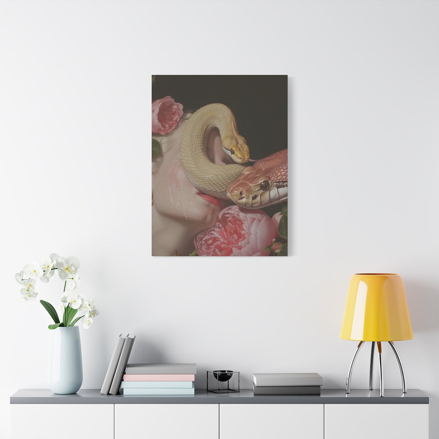 Snake On Lips Wall Art & Canvas Prints