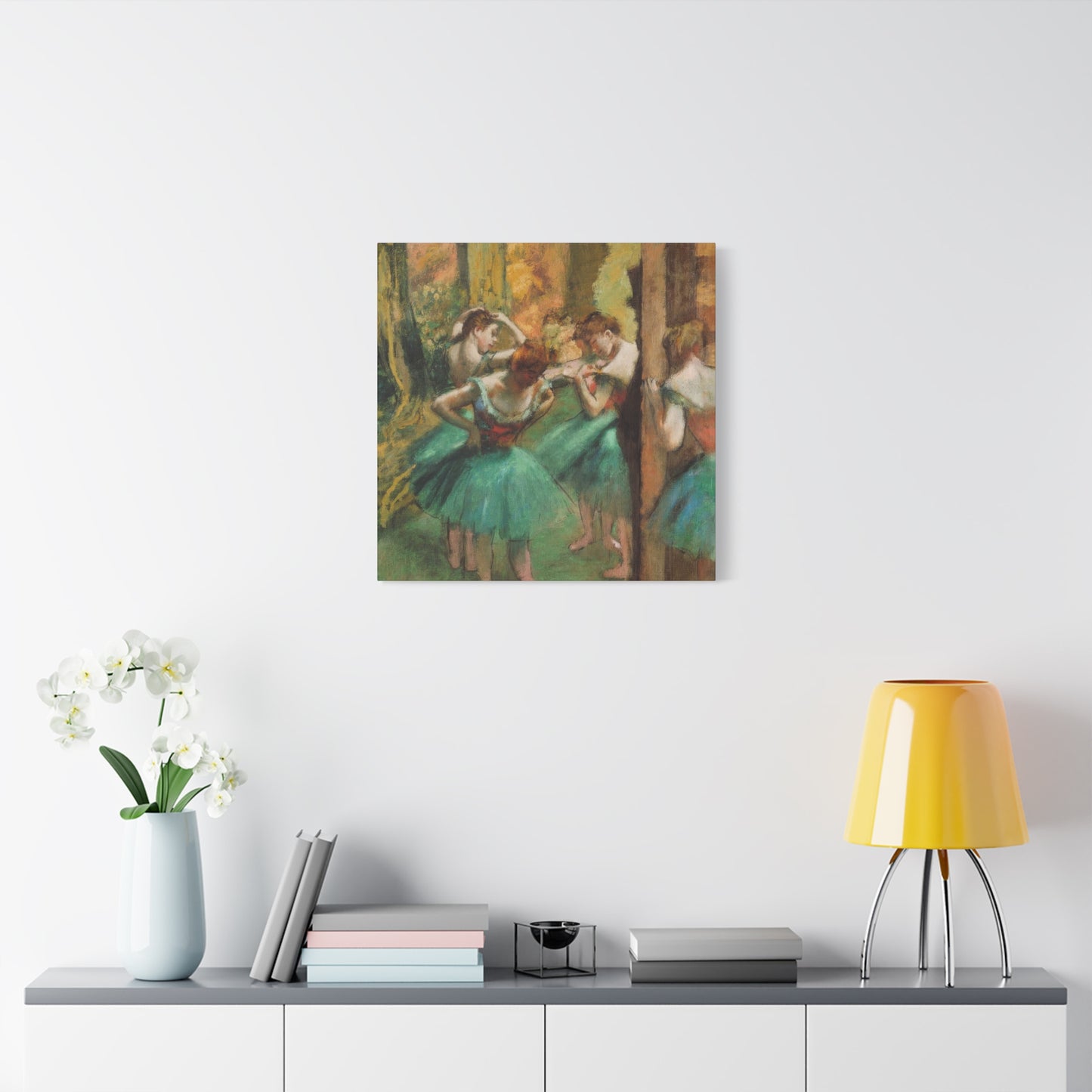 Dancer Pink and Green Impressionism Wall Art & Canvas Prints
