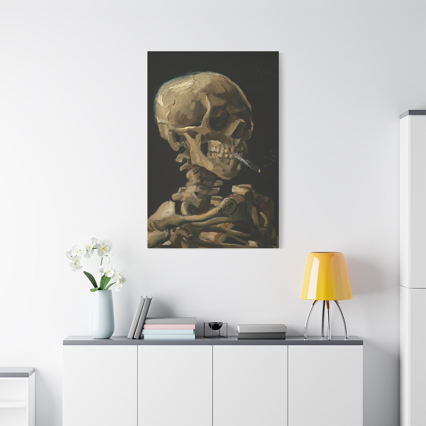 Smoking Skull Wall Art & Canvas Prints