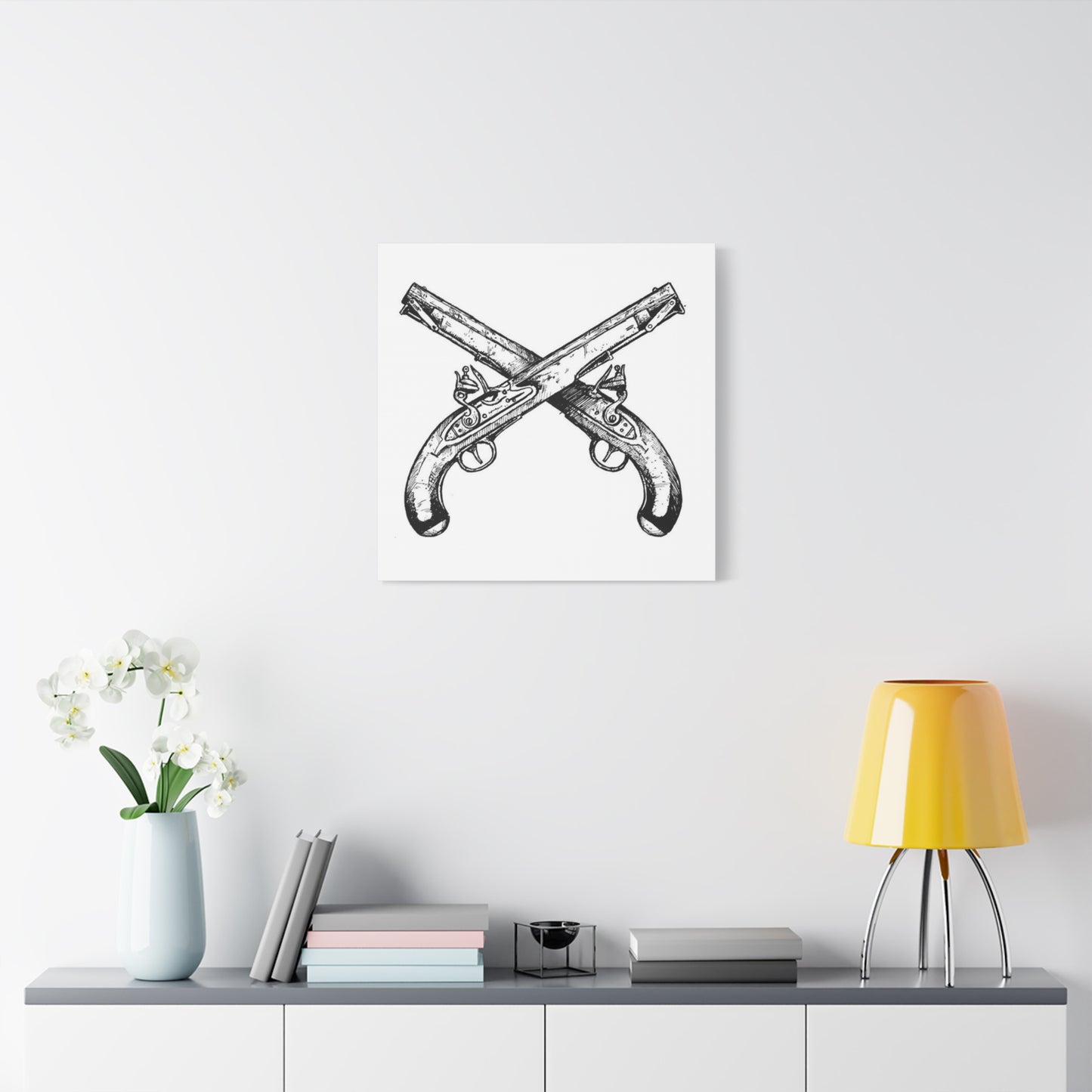Vintage Gun Drawing Wall Art & Canvas Prints