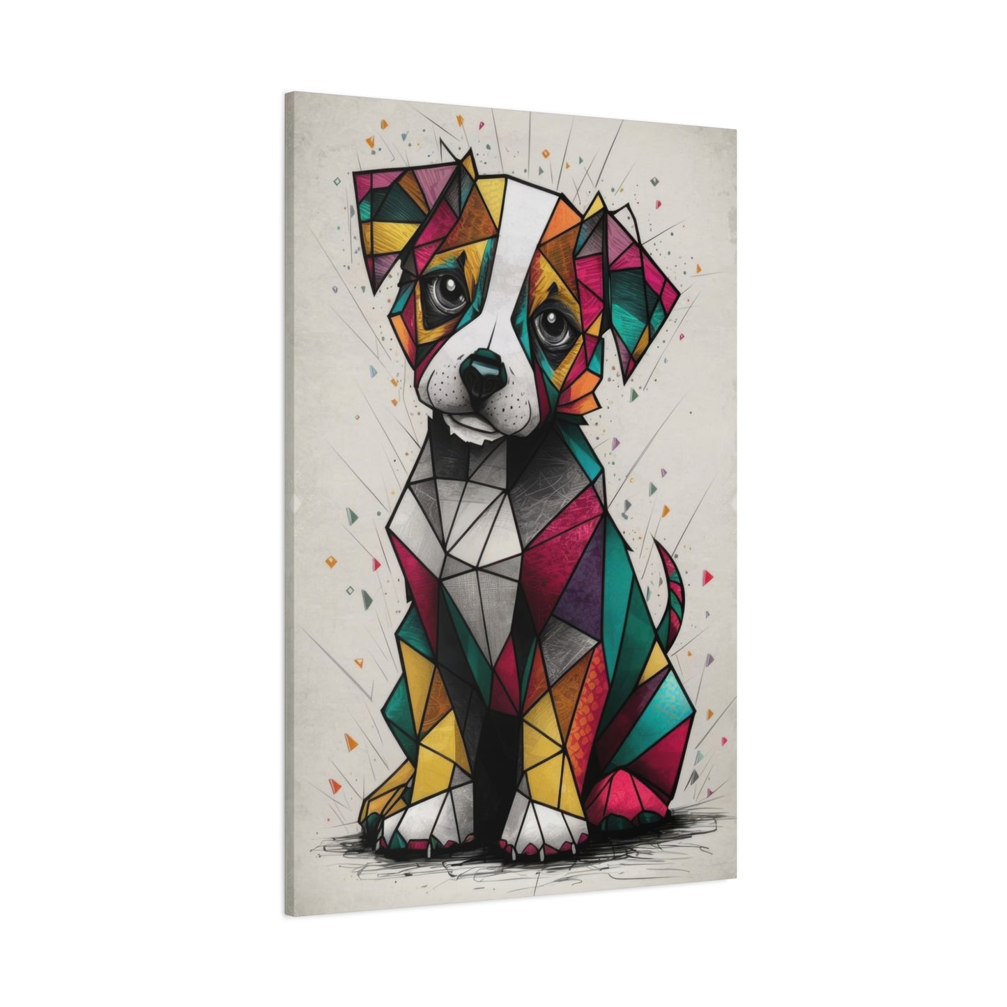 Cute Dog Cubism Wall Art & Canvas Prints