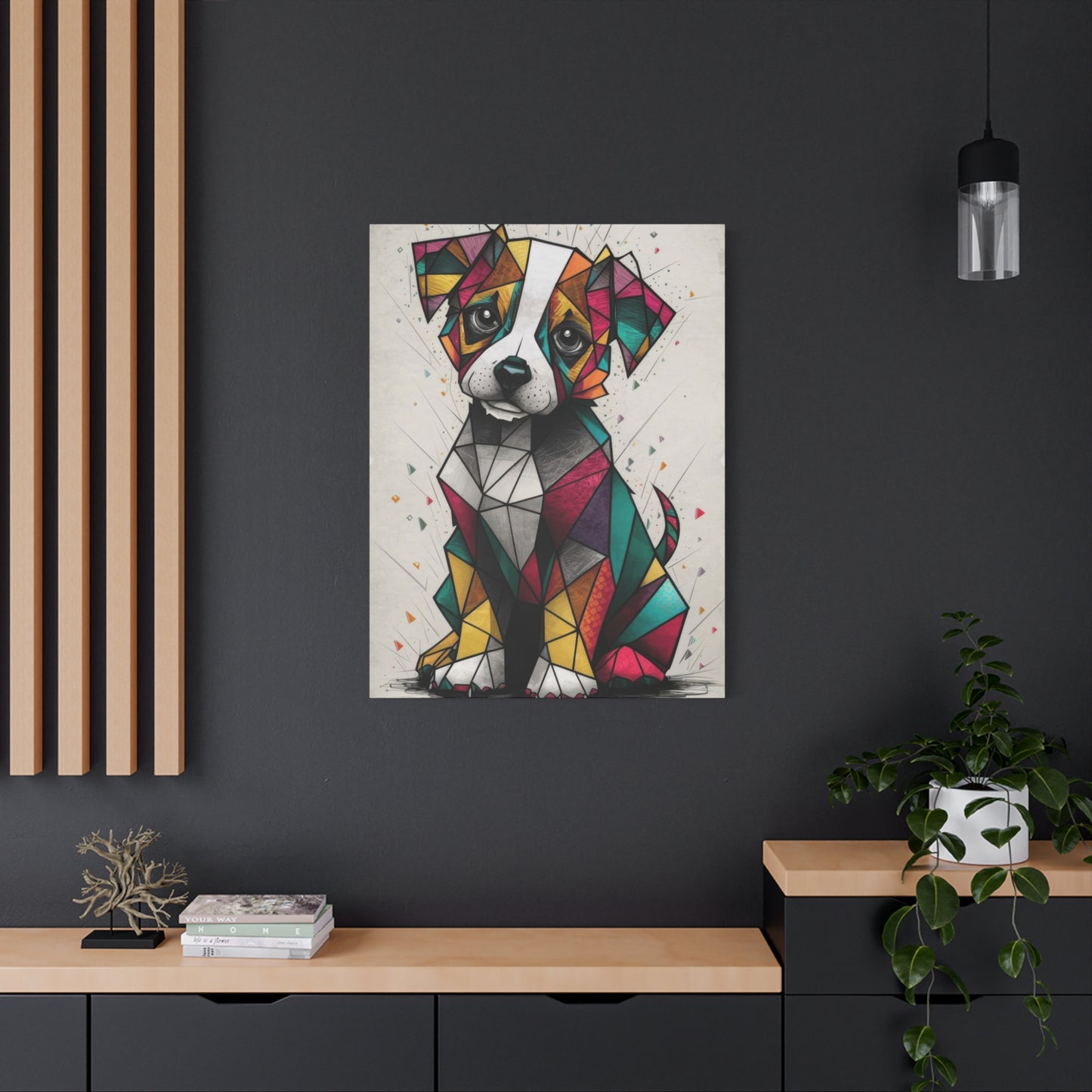 Cute Dog Cubism Wall Art & Canvas Prints