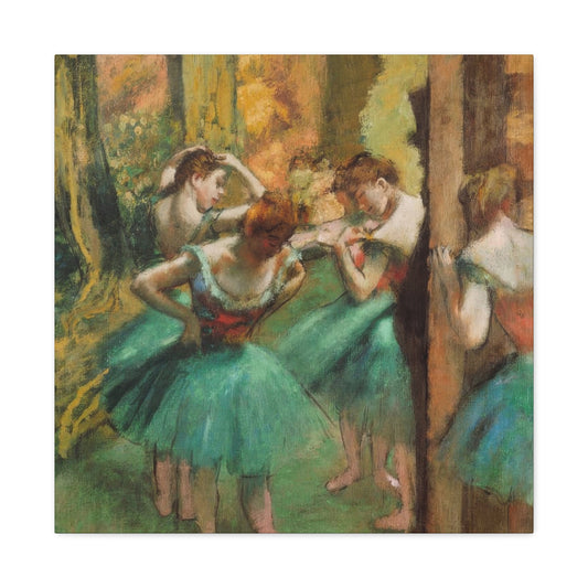Dancer Pink and Green Impressionism Wall Art & Canvas Prints
