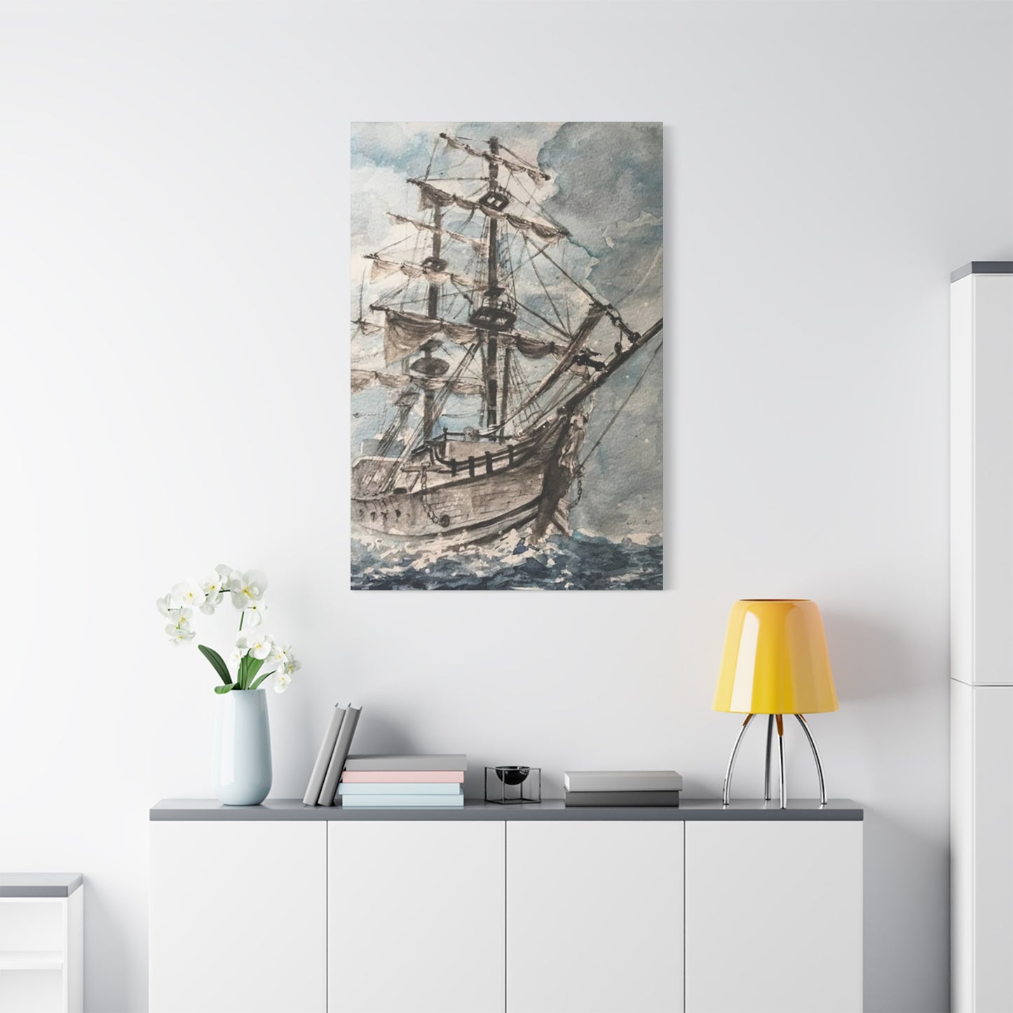 Large Ship Sailing In Ocean Wall Art & Canvas Prints