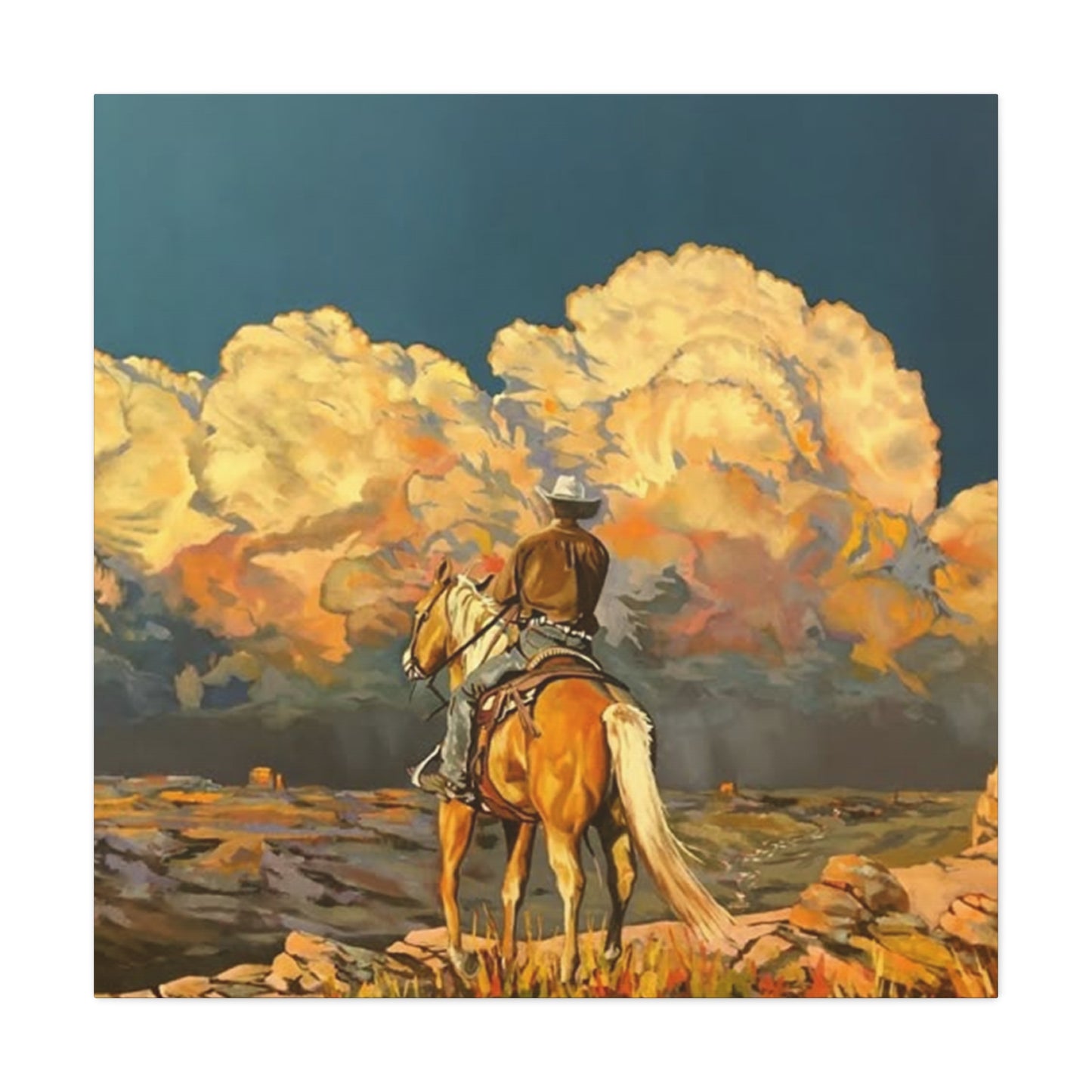 Cowboy In Southwest Wall Art & Canvas Prints