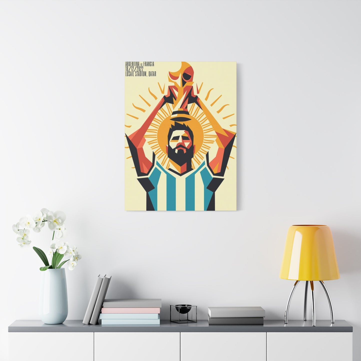 Messi Holding Cup Wall Art & Canvas Prints