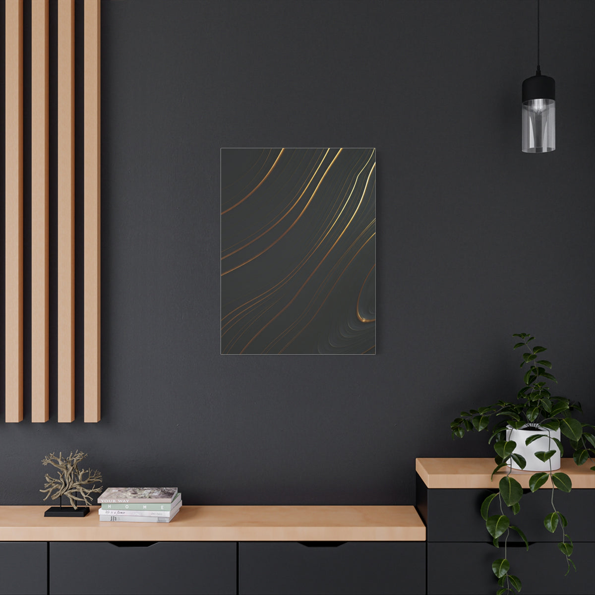 Golden Trace Minimalist Wall Art & Canvas Prints