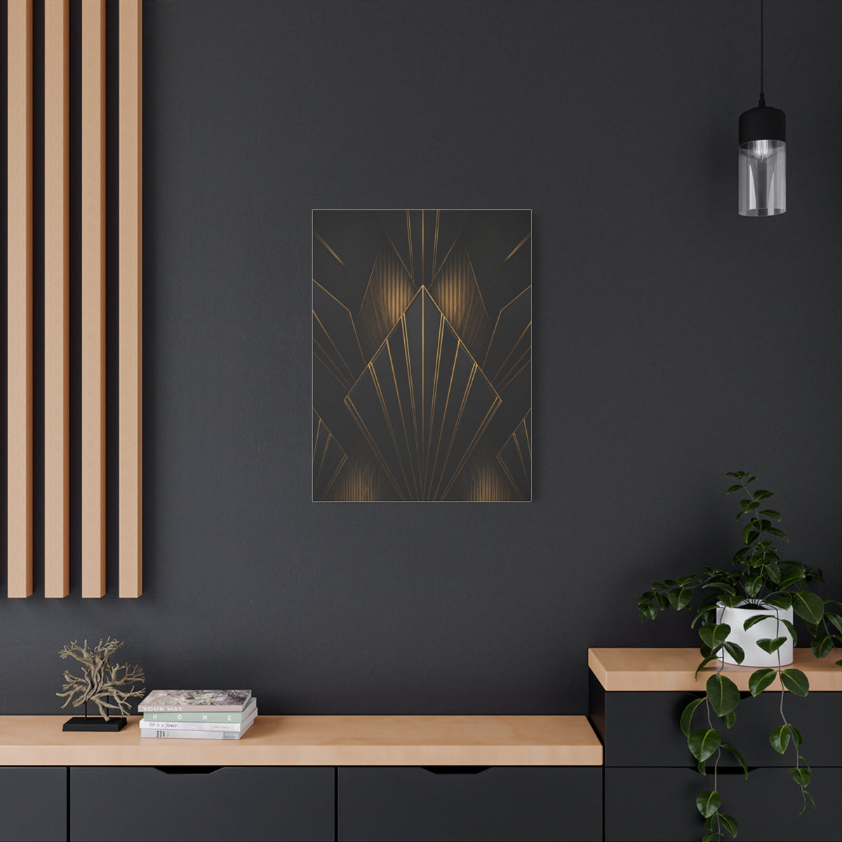 Deco Diamond Elegance Black & Gold Wall Art & Canvas Prints