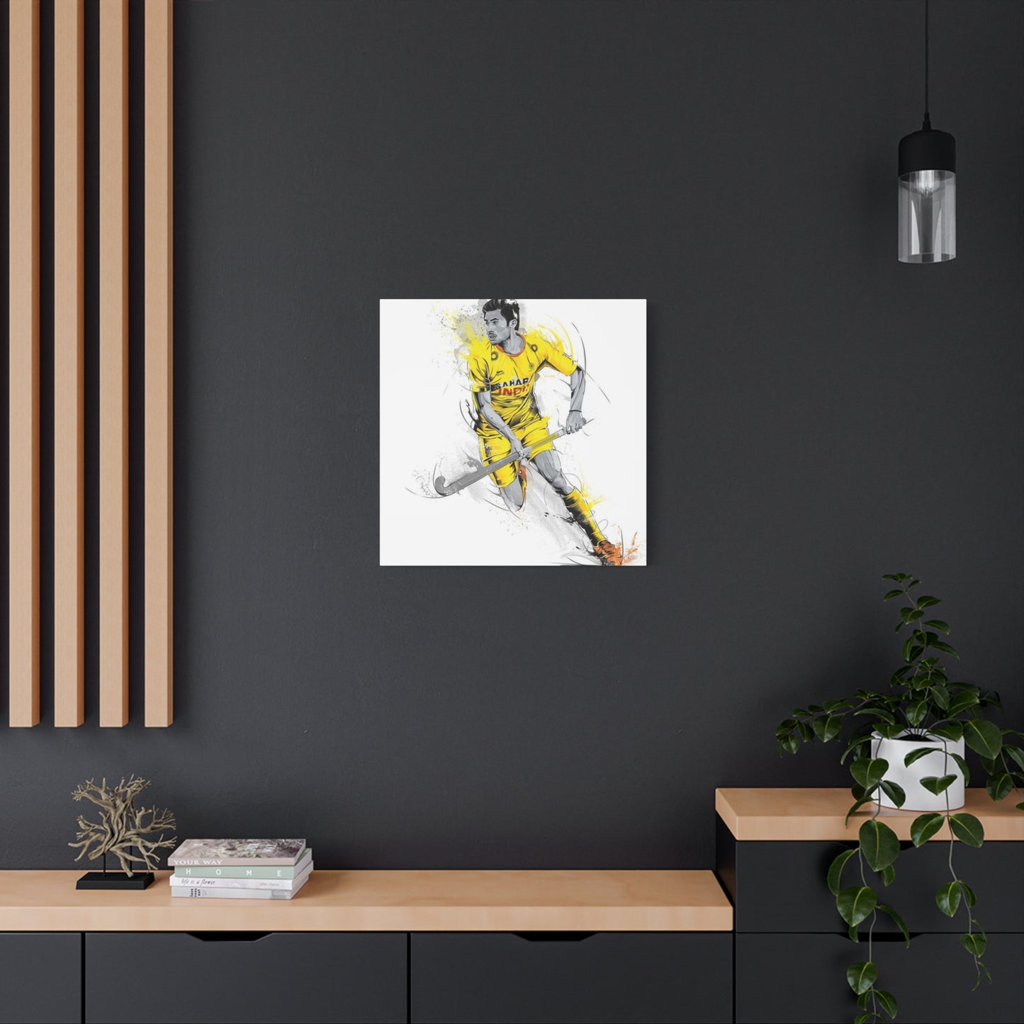 Indian Hockey Player Painting Wall Art & Canvas Prints