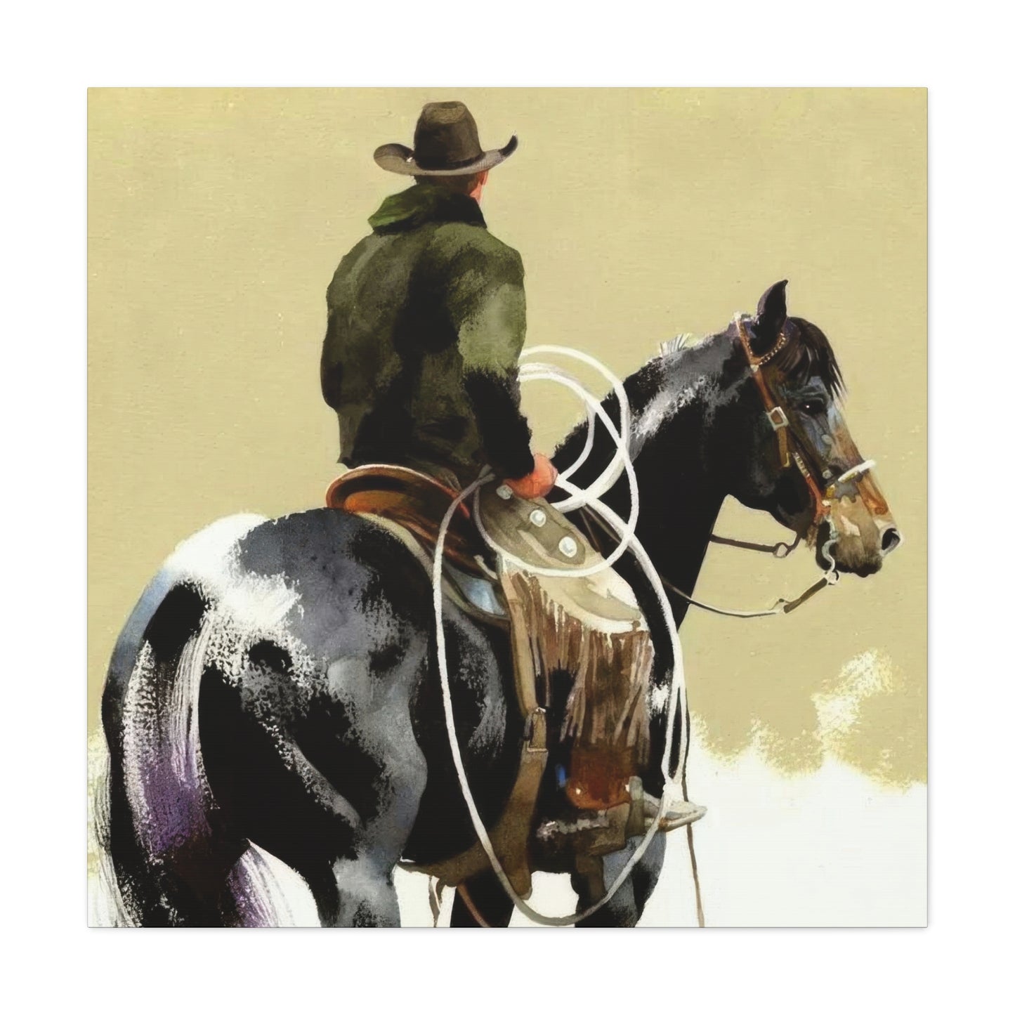 Cowboy Horse Looking Wall Art & Canvas Prints