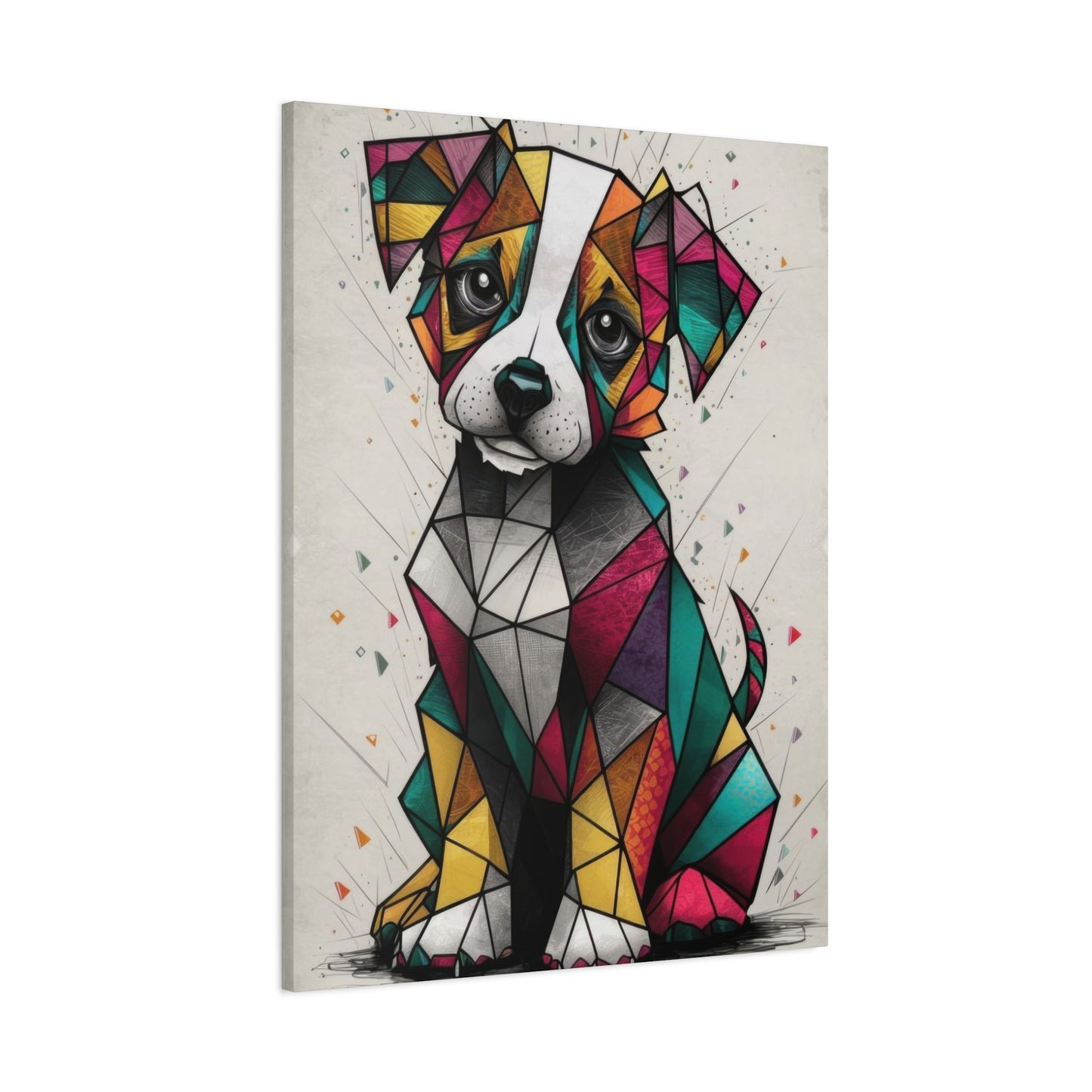 Cute Dog Cubism Wall Art & Canvas Prints