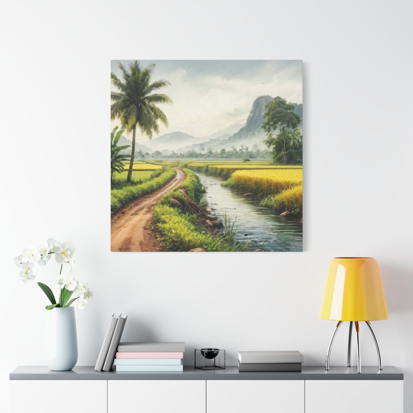 Village Pathway Colorful Wall Art & Canvas Prints