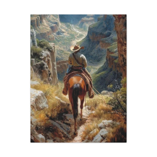Cowboy Looking At Valley Wall Art & Canvas Prints