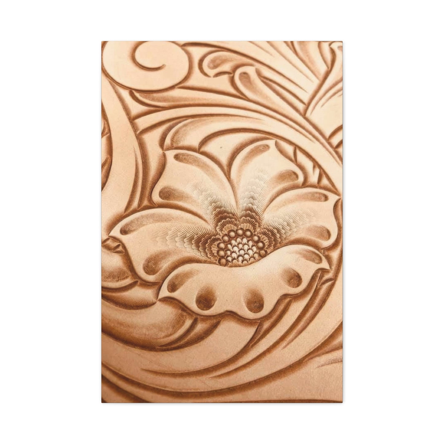 Flower On Leather Wall Art & Canvas Prints
