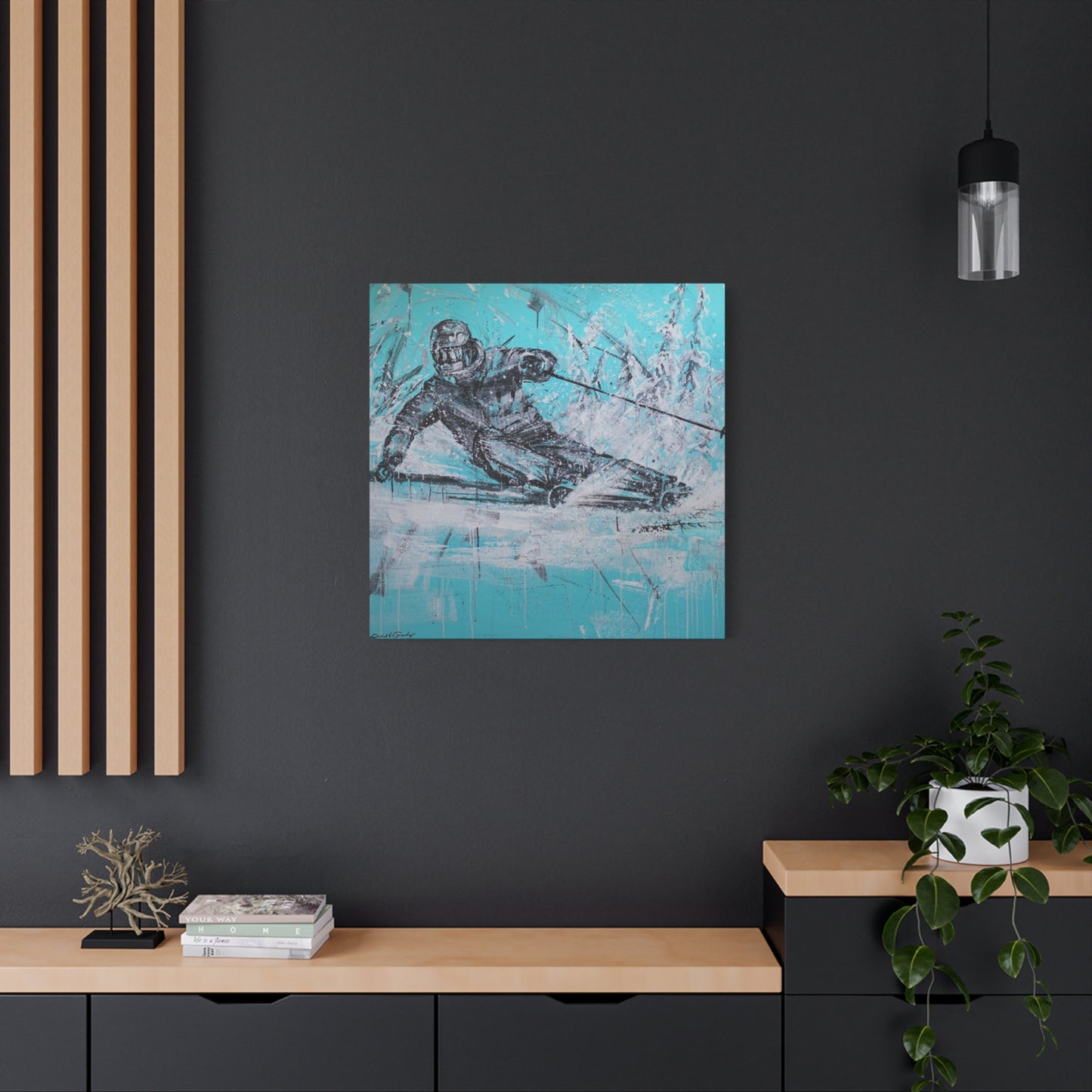 Skiing In White Snow Poster Wall Art & Canvas Prints