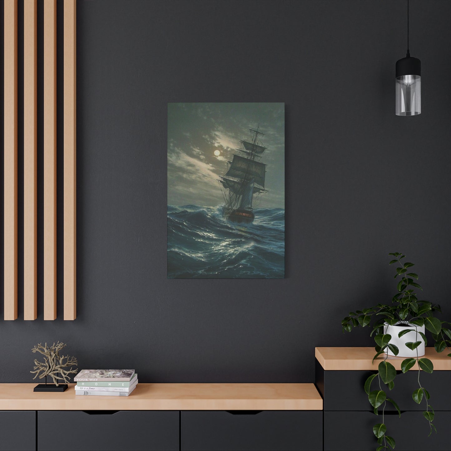 Ship Sailing On Large Waves Wall Art & Canvas Prints