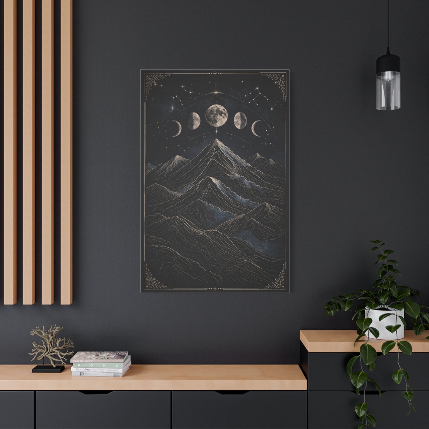 Mystical Moonlit Mountain Contours Wall Art & Canvas Print