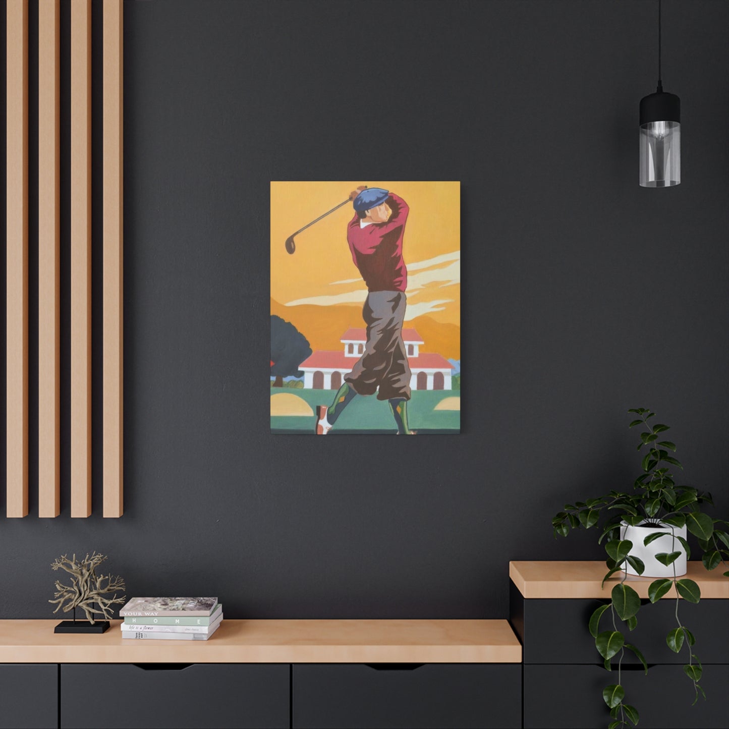 Golf Shot Green Orange Wall Art & Canvas Prints