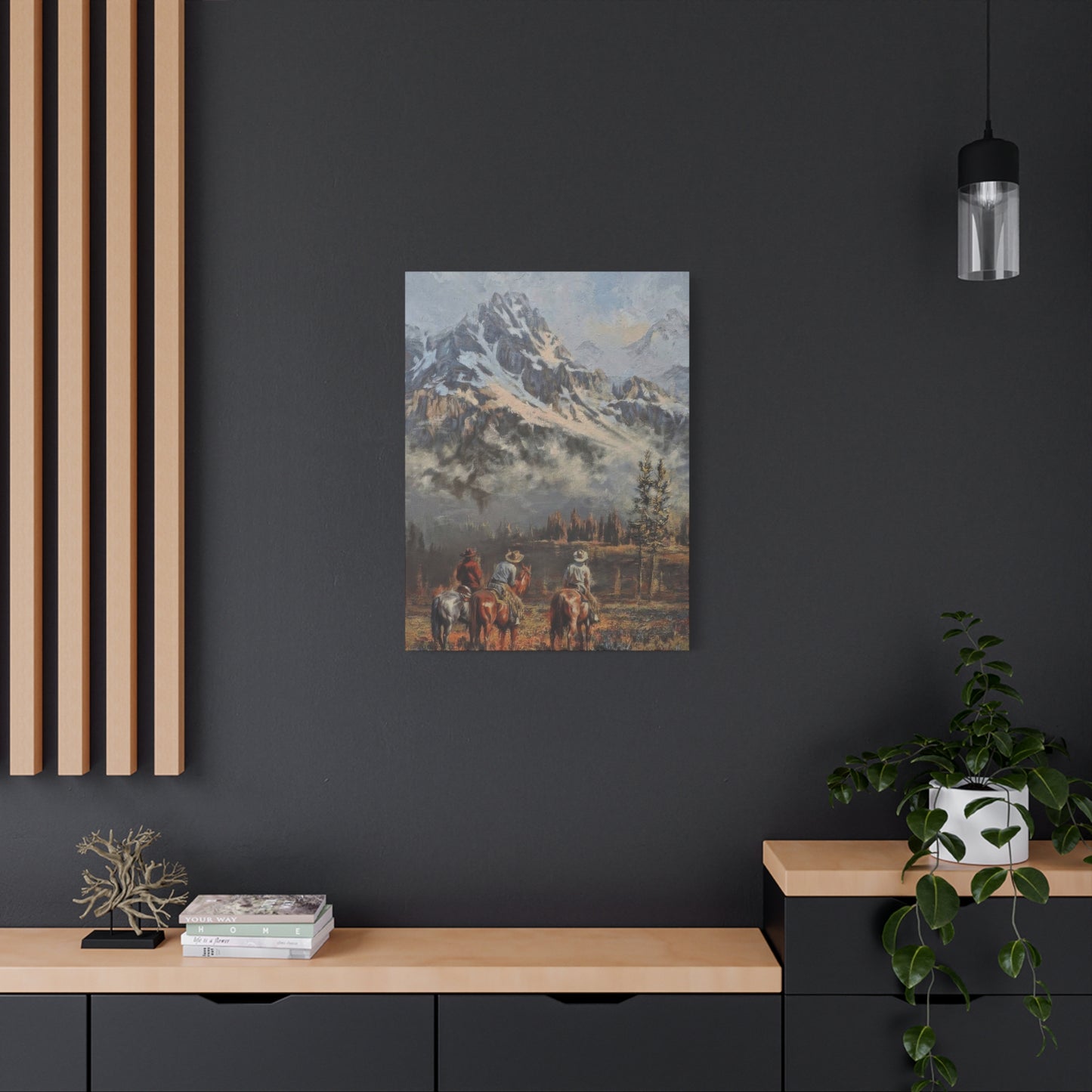 Cowboy Mountain In Background Wall Art & Canvas Prints