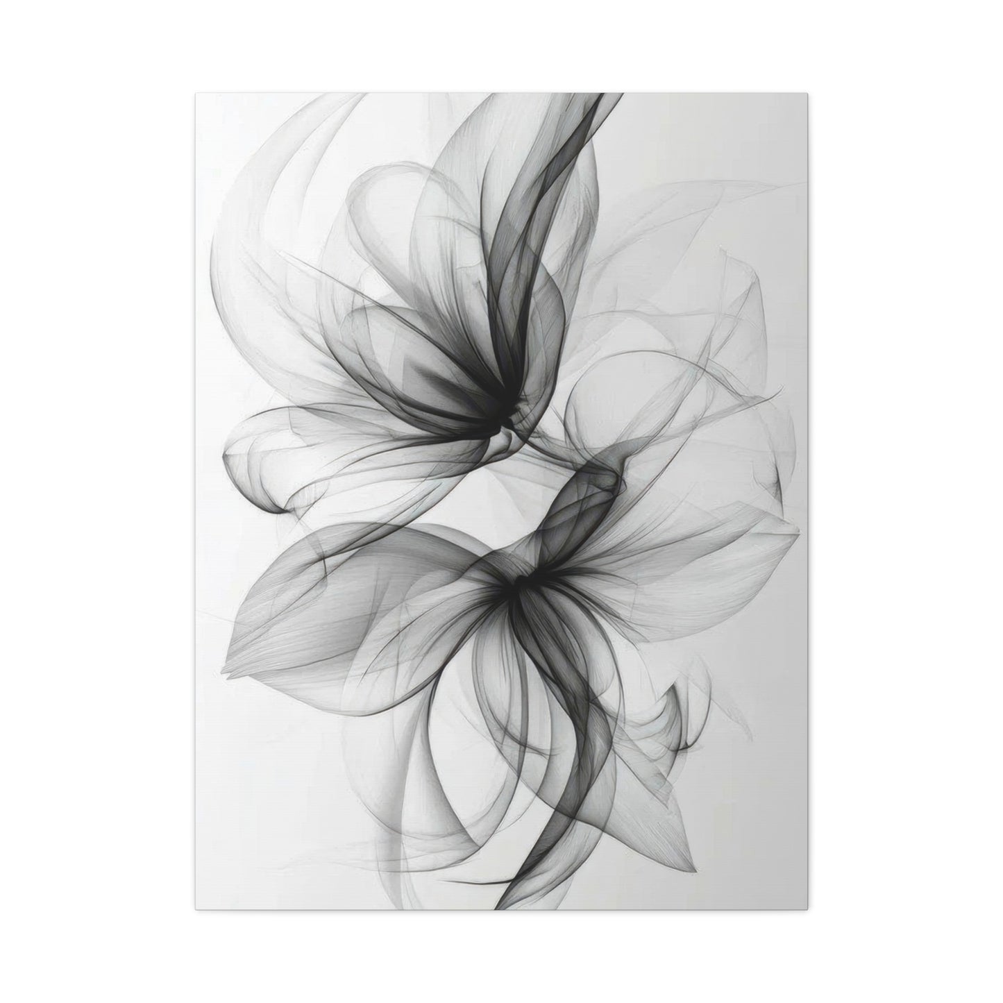 Flower Lines Grey Wall Art & Canvas Prints